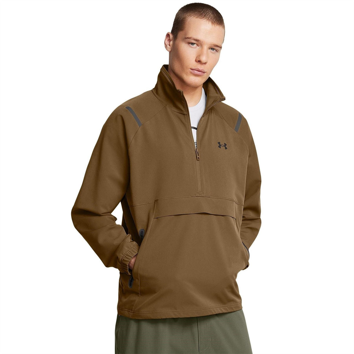 Under Armour Unstoppable Solid Patterned Anorak Jacket with Drawstring