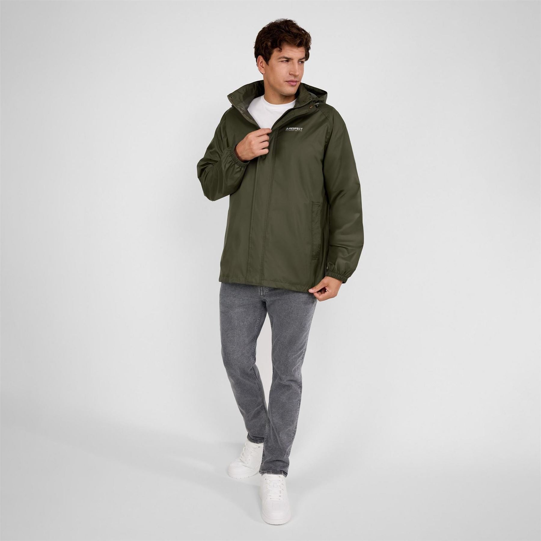 Minoti Men Packaway Waterproof Jacket With Hood Khaki