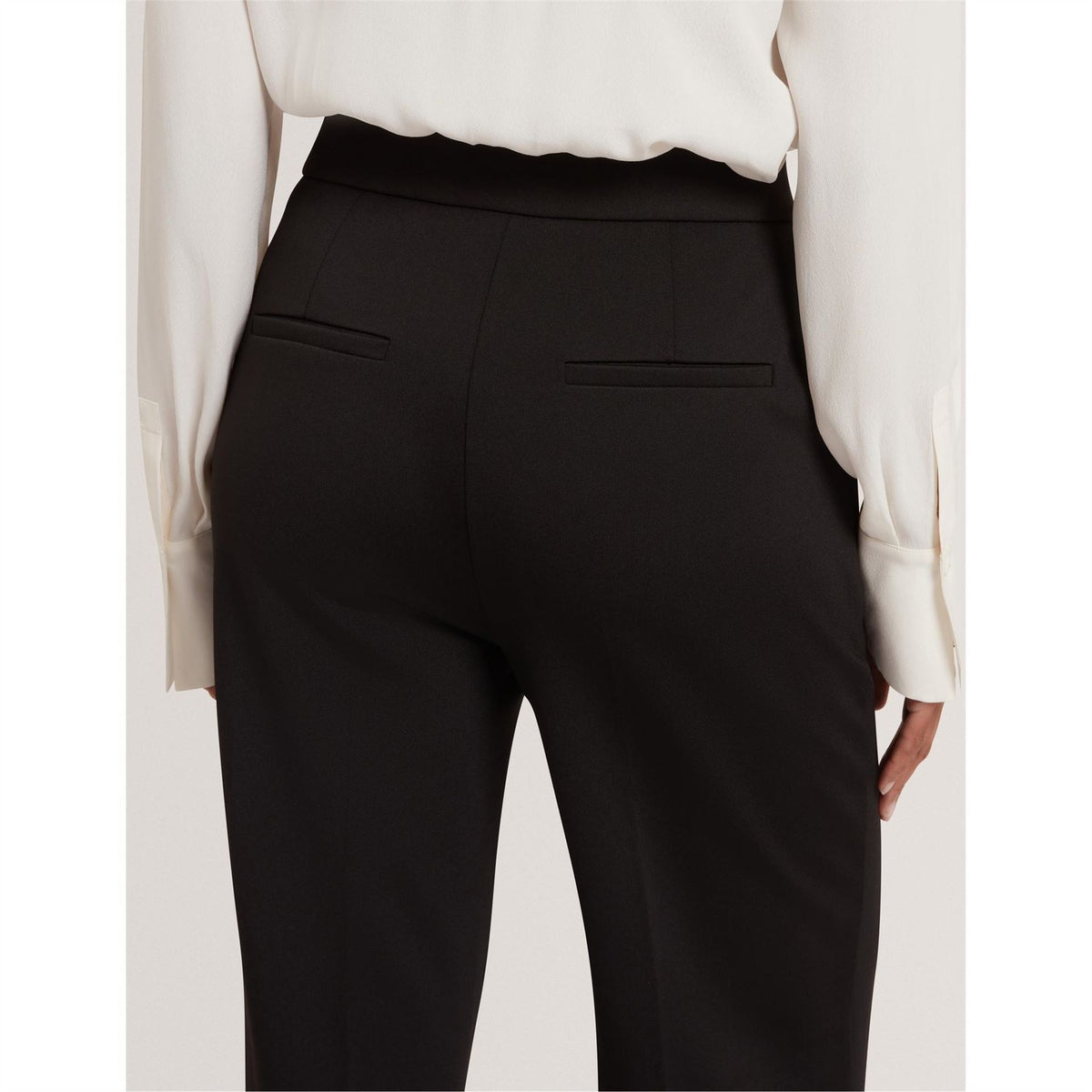 Ted Baker Solid Patterned Flared Wide Fit Trousers