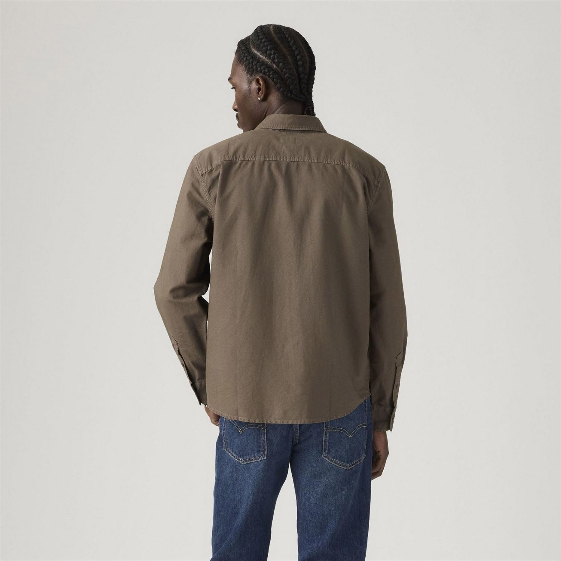 Levis Plain Long Sleeve Button Down Shirt