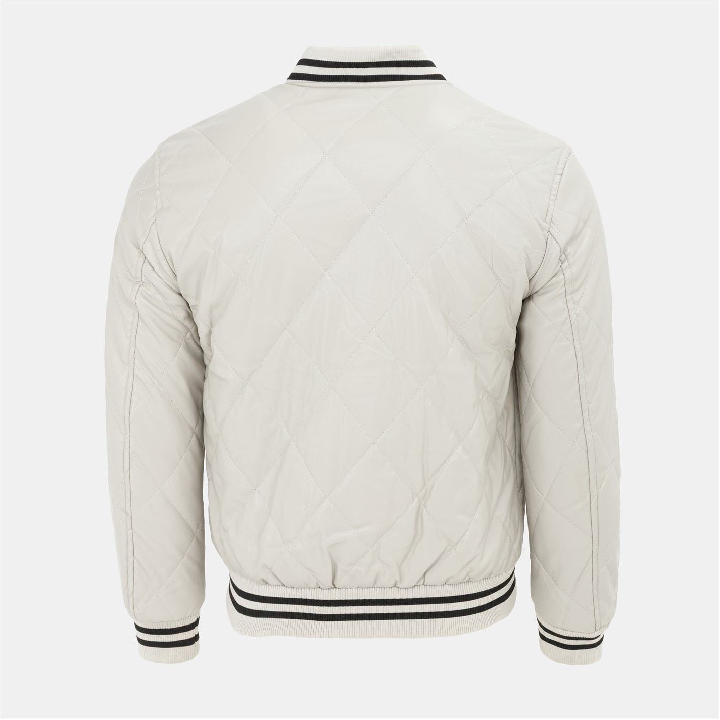 Firetrap Solid Patterned Snap Button Ribbed Cuff Bomber Jacket