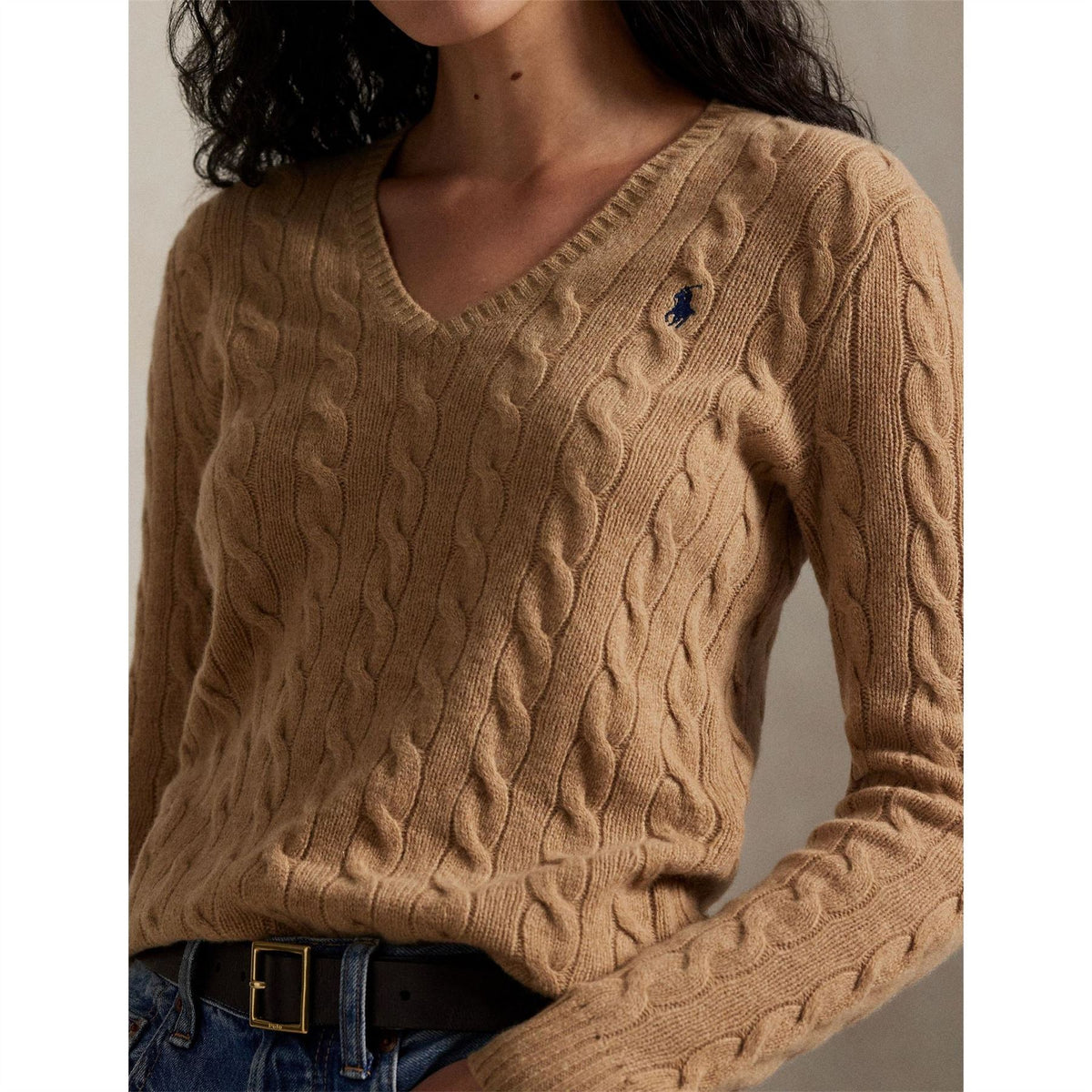 Polo Ralph Lauren Cable Knit V Neck Jumper