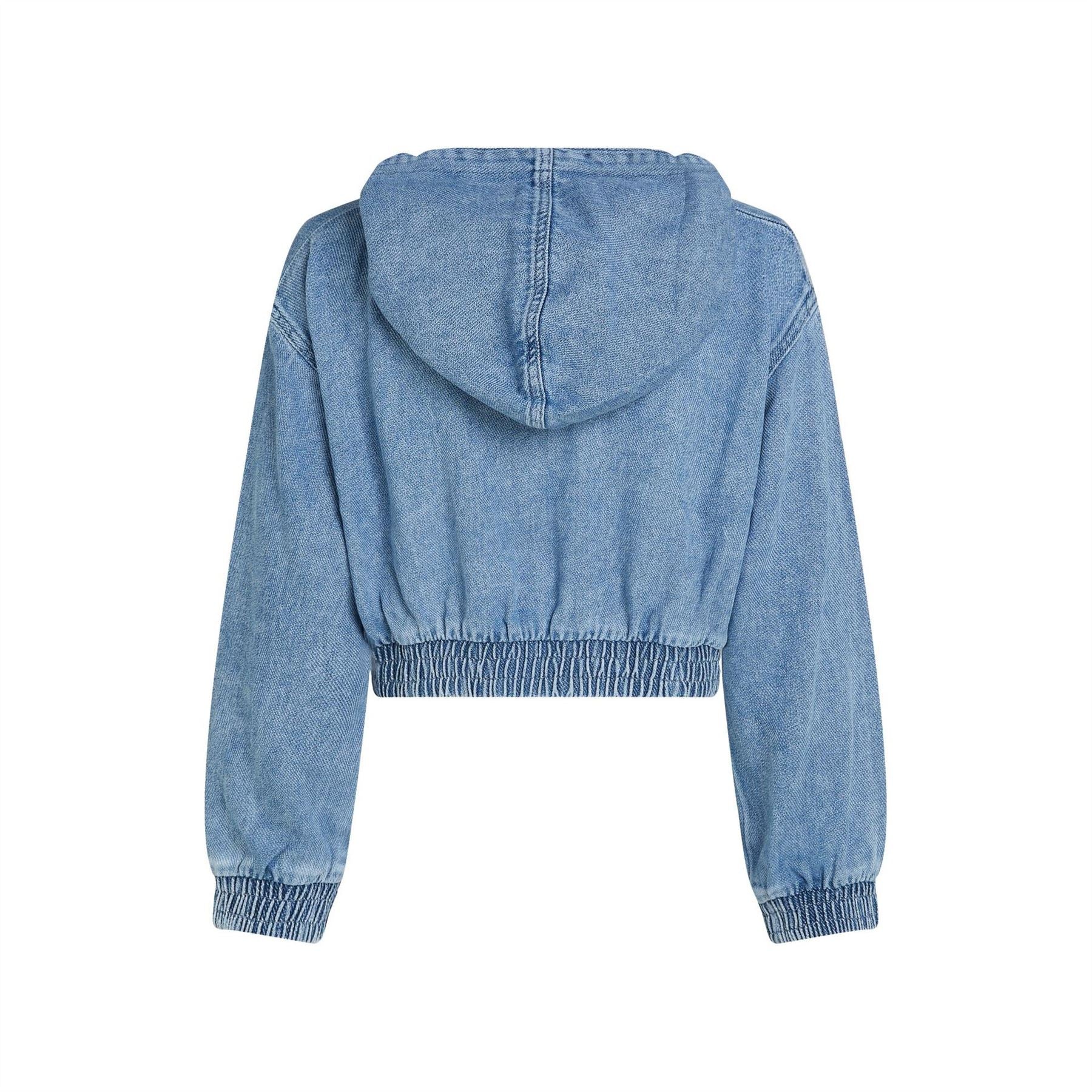 Tommy Jeans Cropped Hooded Denim Sweatshirt