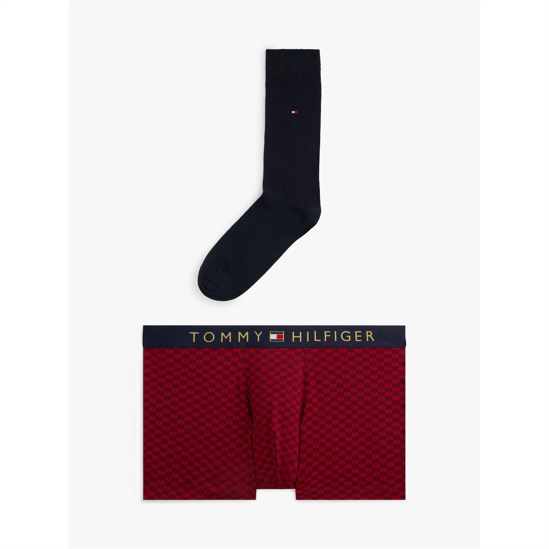Tommy Hilfiger Checkerboard Trunk Set with Waistband Logo