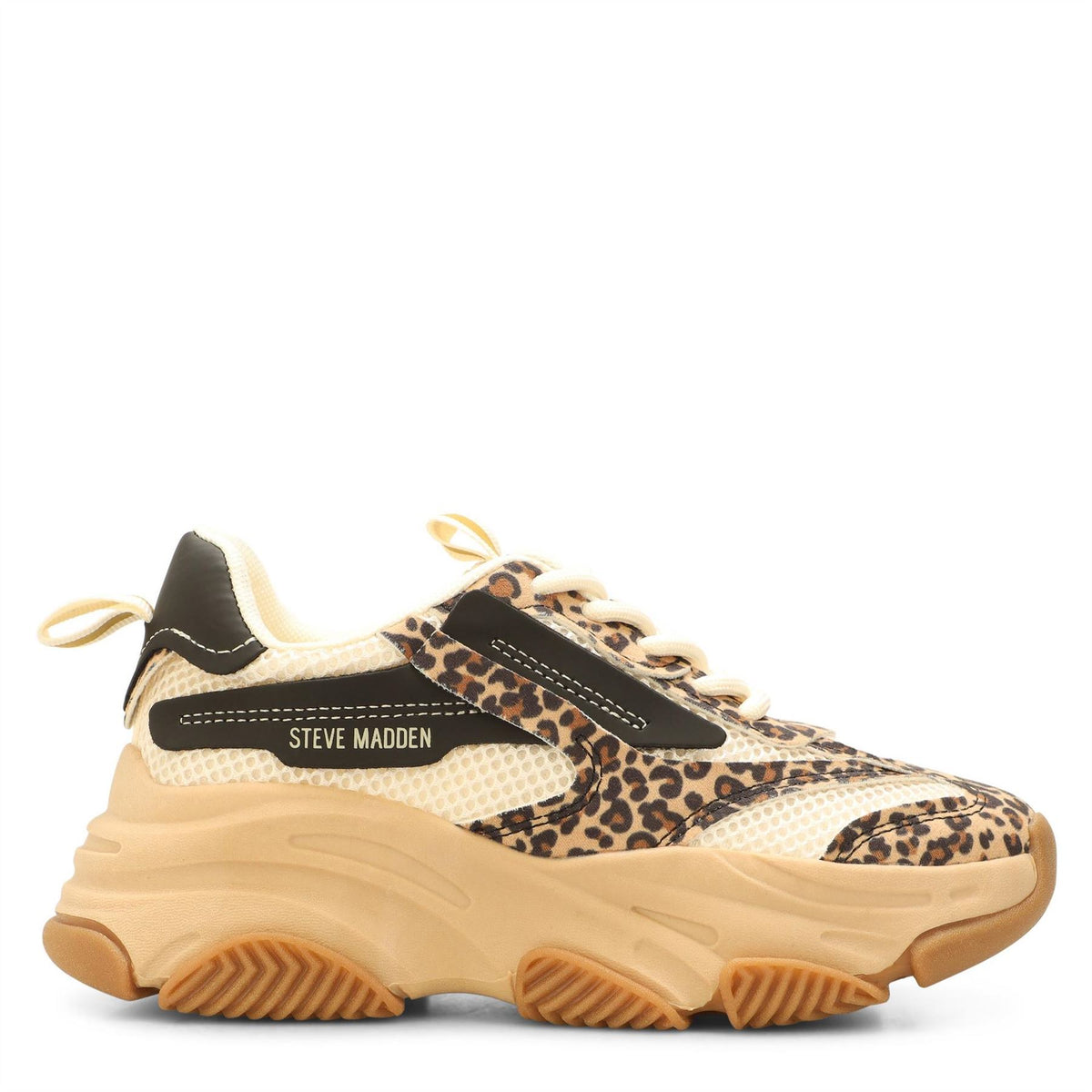 Steve Madden Juniors Posse Leopard Patterned Lace-Up Sneakers