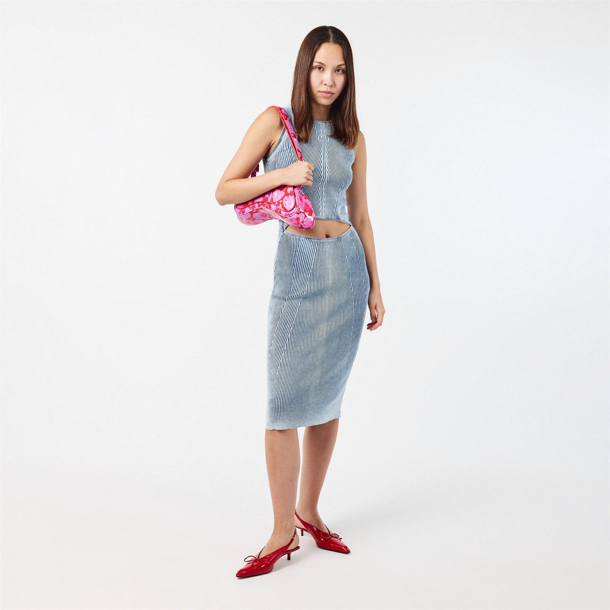 Diesel M Taryn Crew Neck Midi Bodycon Dress