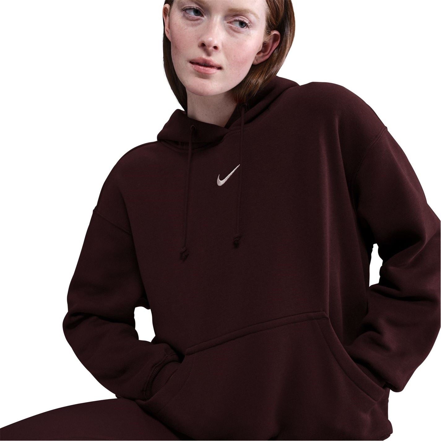 Nike Phoenix Fleece Oversize Fit Drop Shoulder Long Sleeve Hooded Neck Sweatshirt