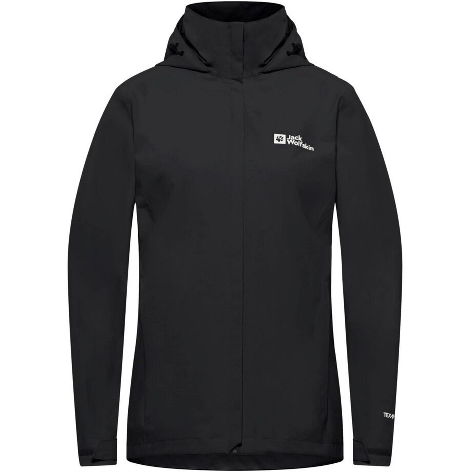 Jack Wolfskin Trailtime Hooded Solid Patterned Rain Jacket