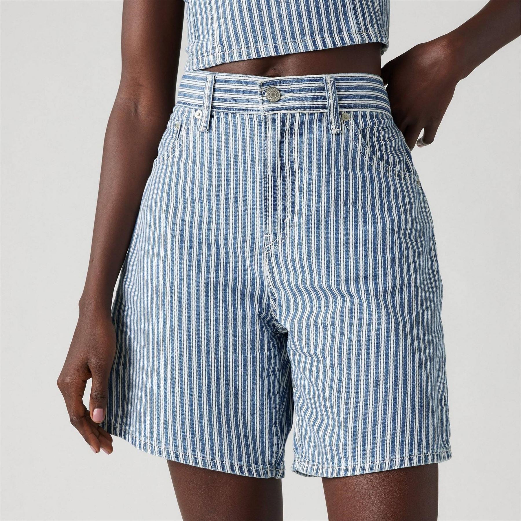 Levis High Baggy Fit Denim Bermuda Shorts