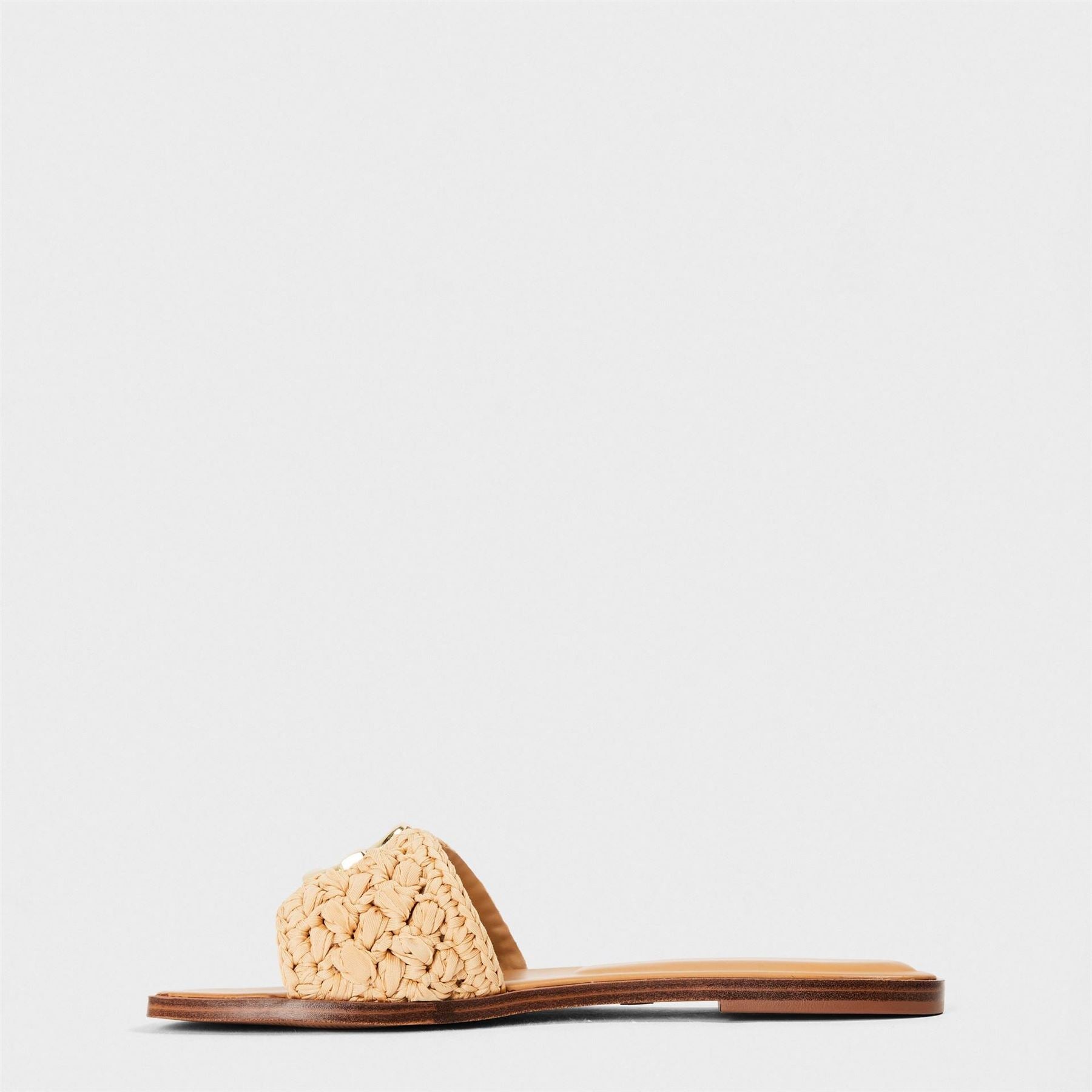 Aldo Textured Open Toe Flat Heel Slides