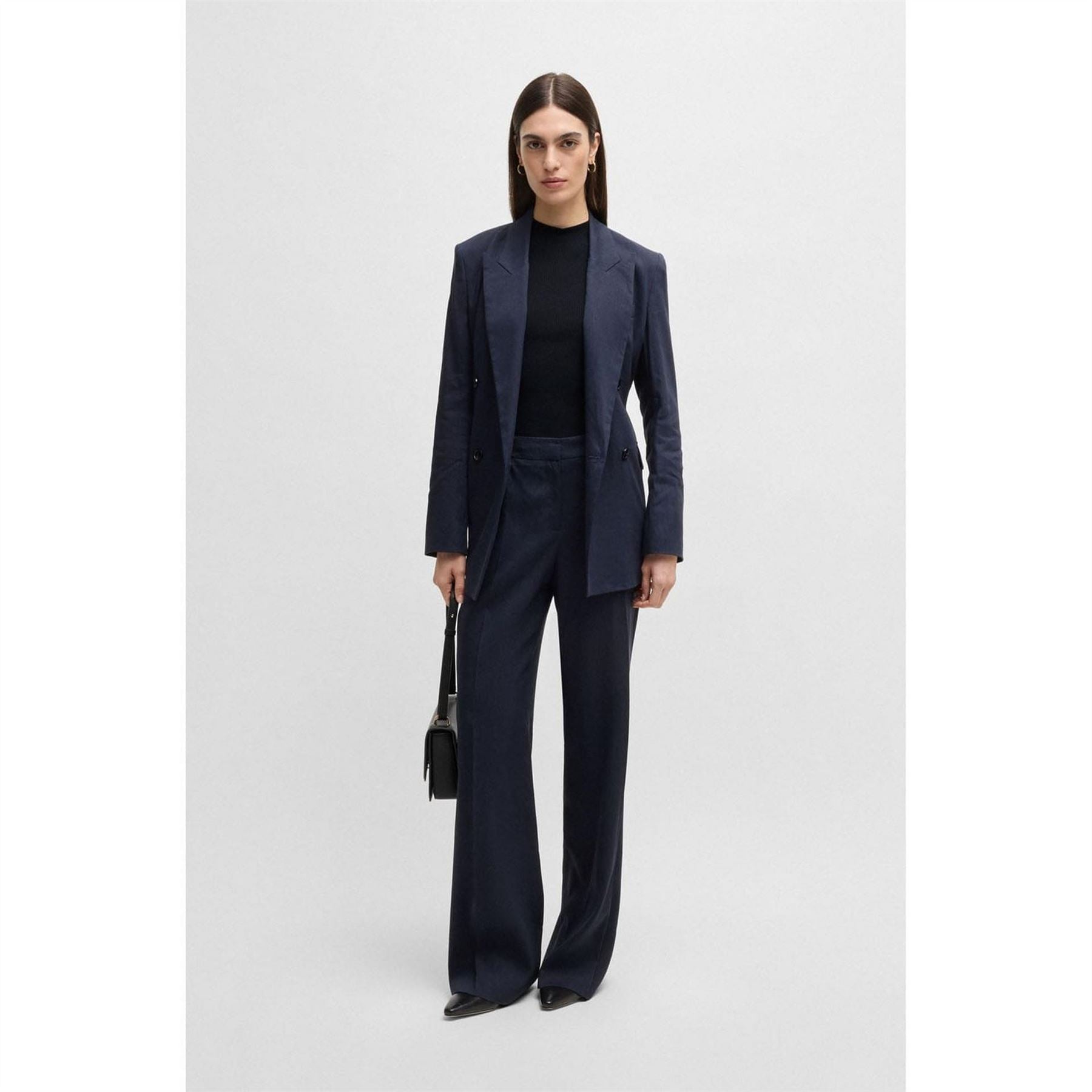 Boss Ribbed Top With Mock Neckline