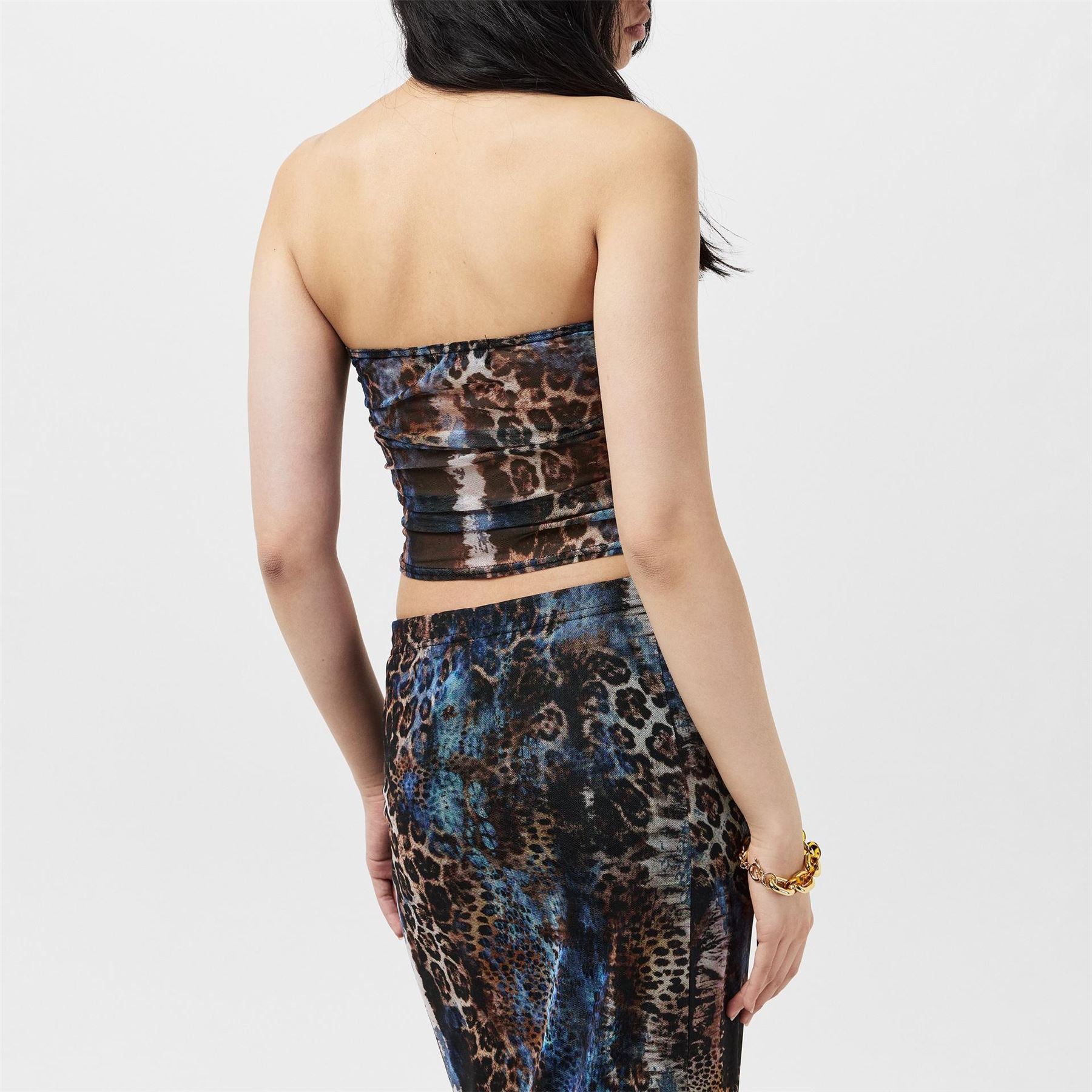 Missy Empire Womens Mesh Bandeau Printed Crop Top