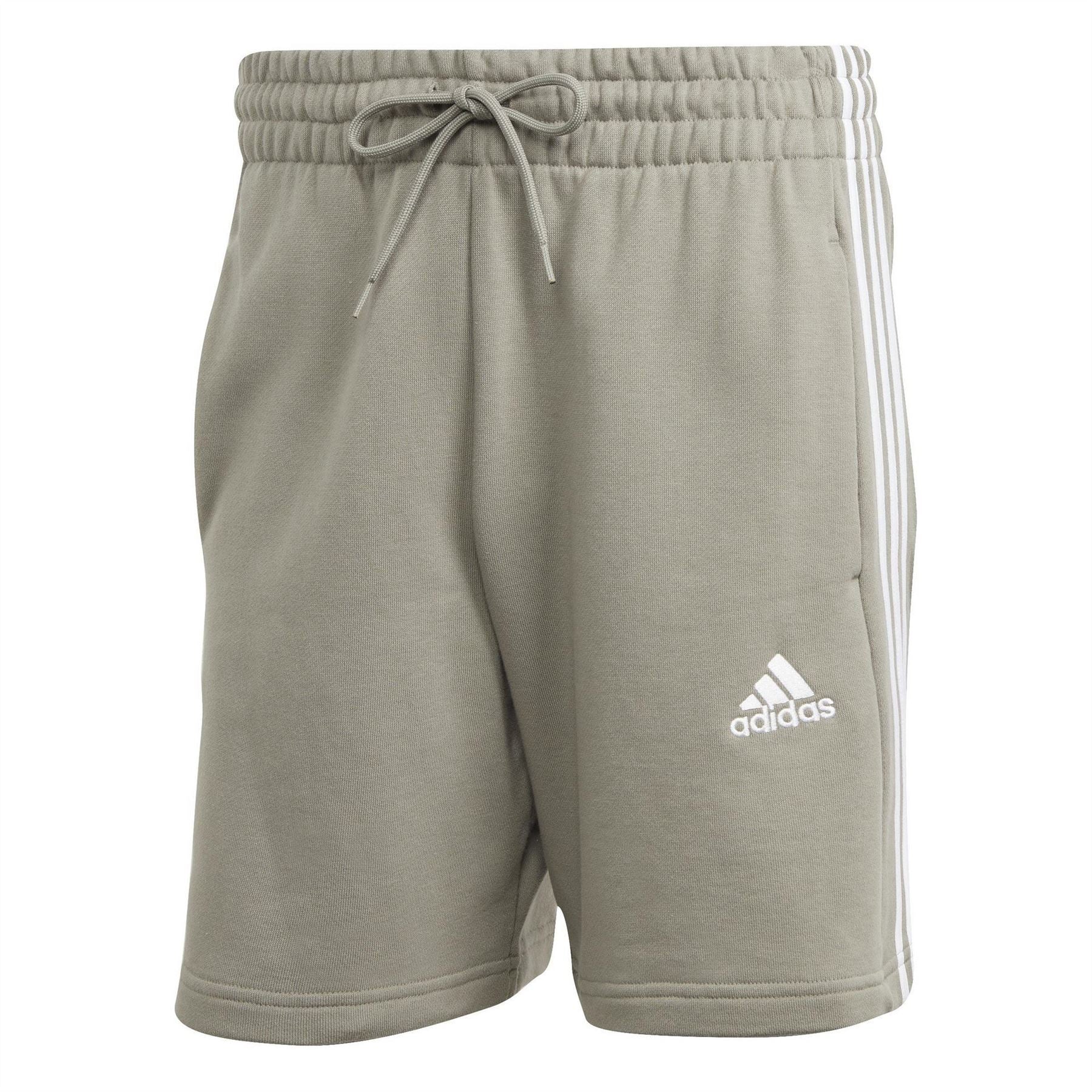 adidas Mens Essentials 3 Stripe Fleece Shorts