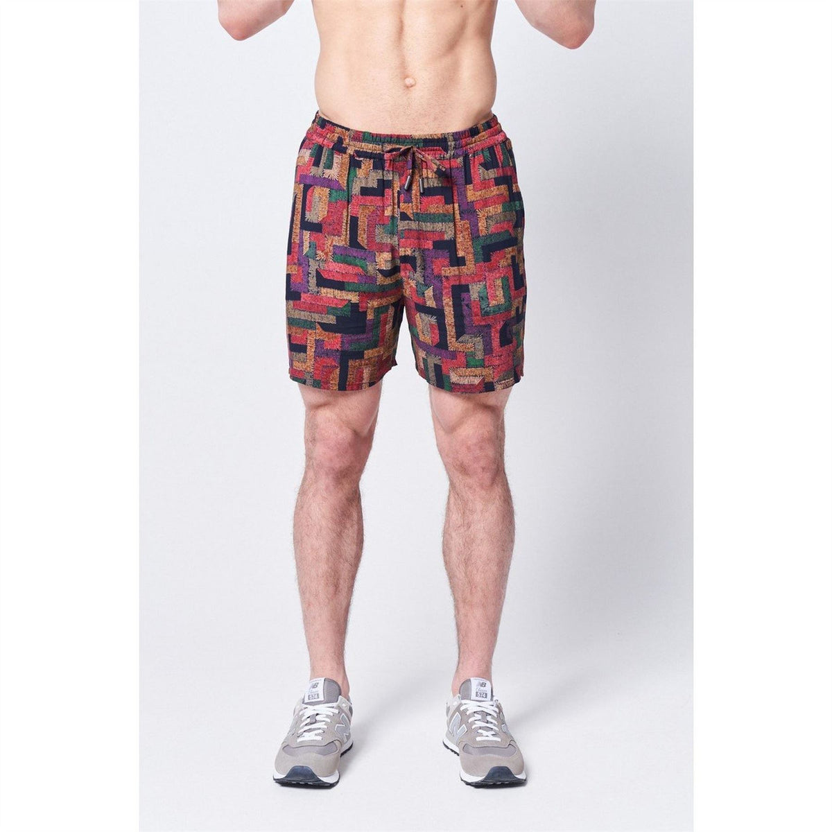 Native Youth Geometric Patterned Bermuda Shorts