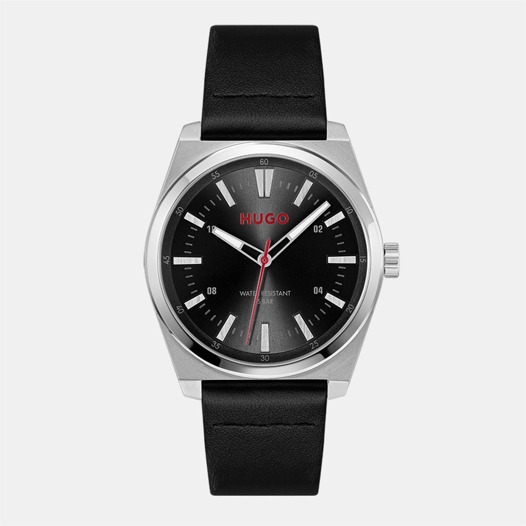 Hugo HUGO #ARK Black Leather Strap Watch