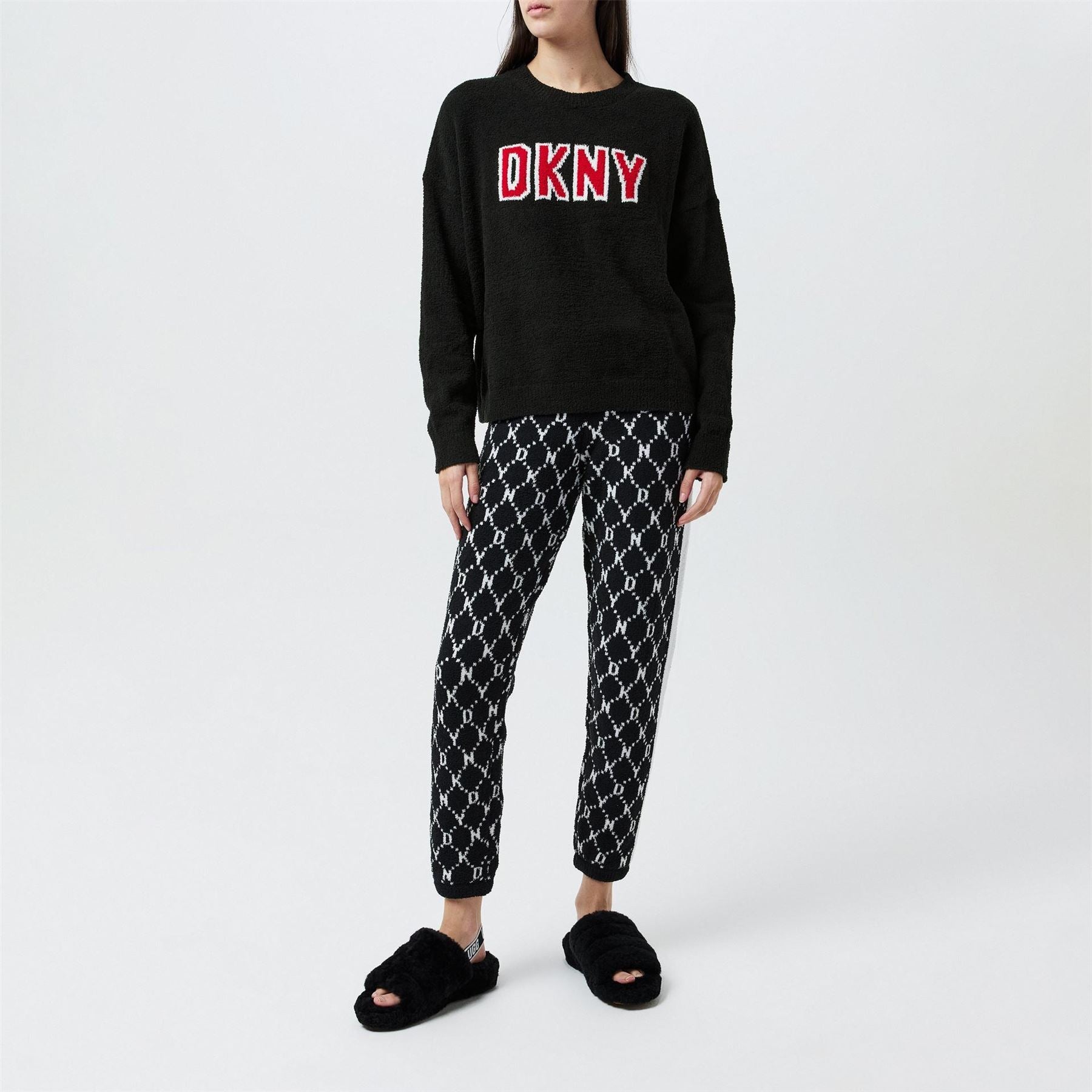 DKNY Geo Crew Neck Long Sleeve Pyjama Set