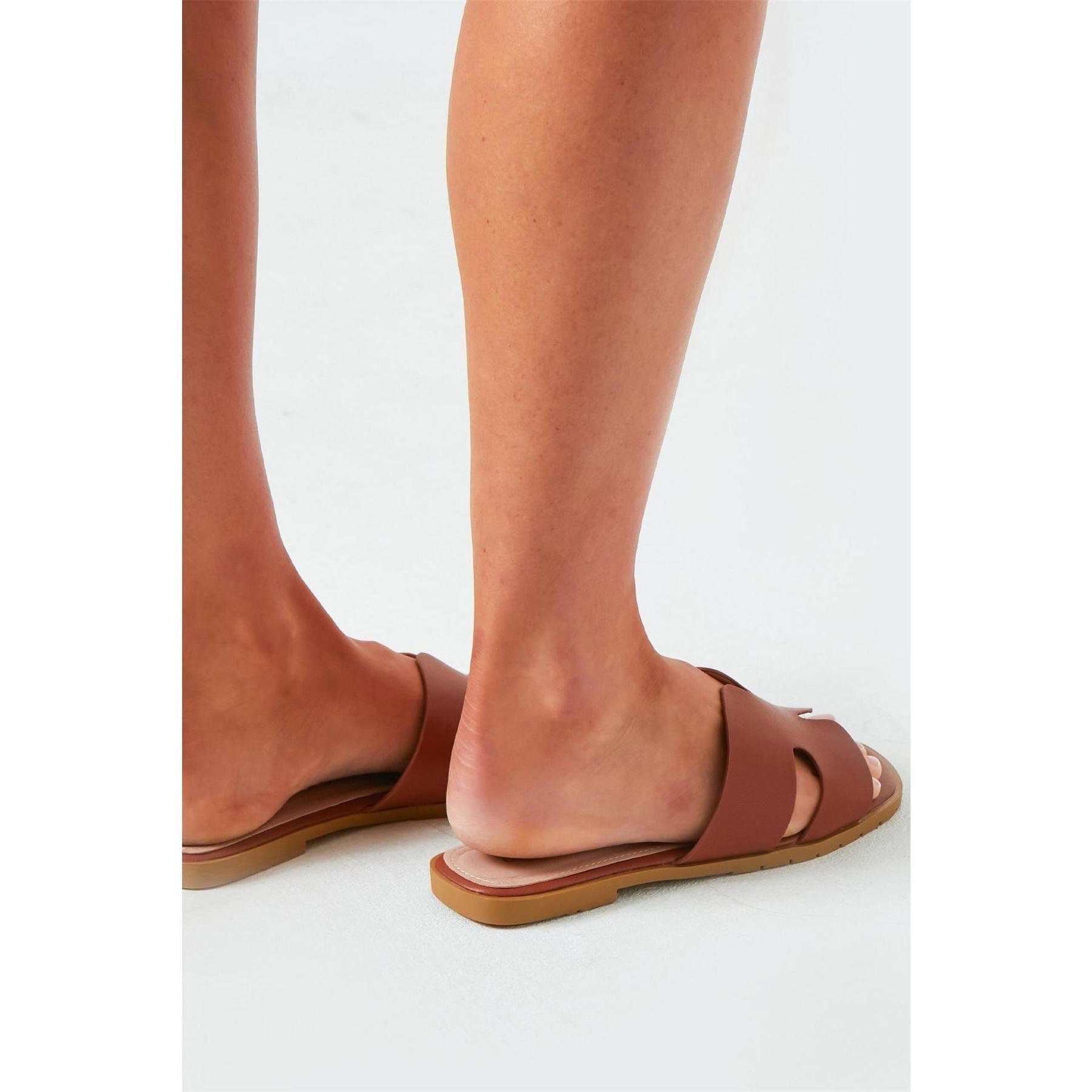 Missy Empire Rubber Ribbed Sole Sliders