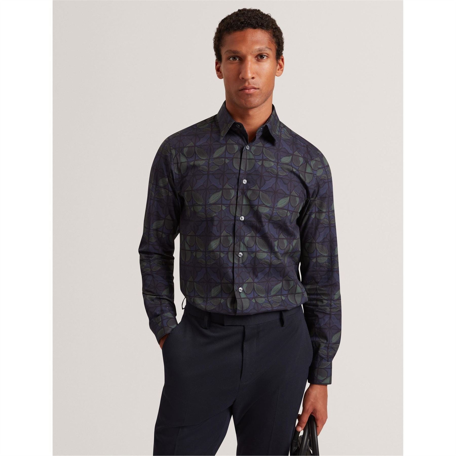 Ted Baker Floral Long Sleeve Collared Neck Shirt
