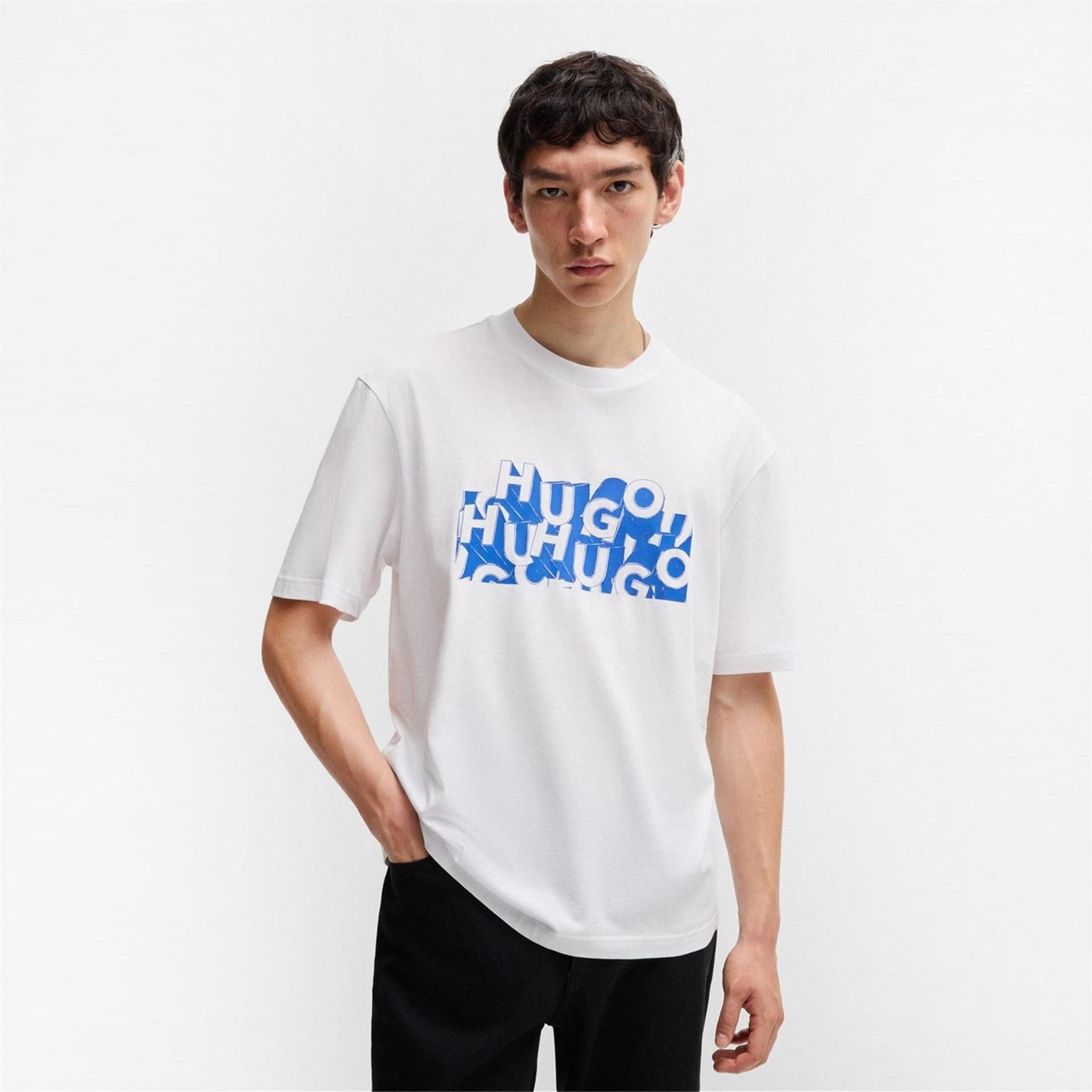 Hugo Regular Fit Crew Neck Lettering T-Shirt
