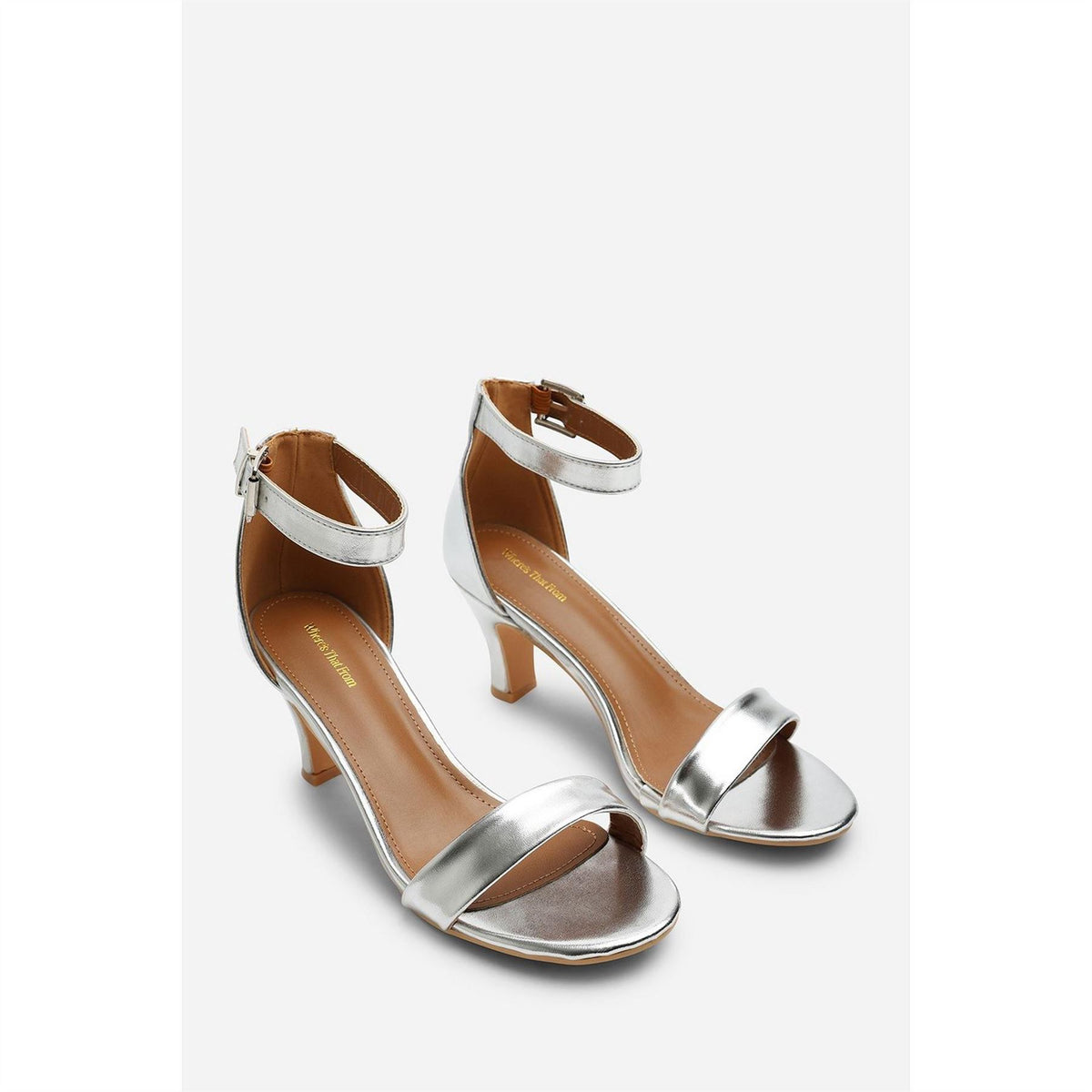 Wheres That From Two Strap Mid Block Heels