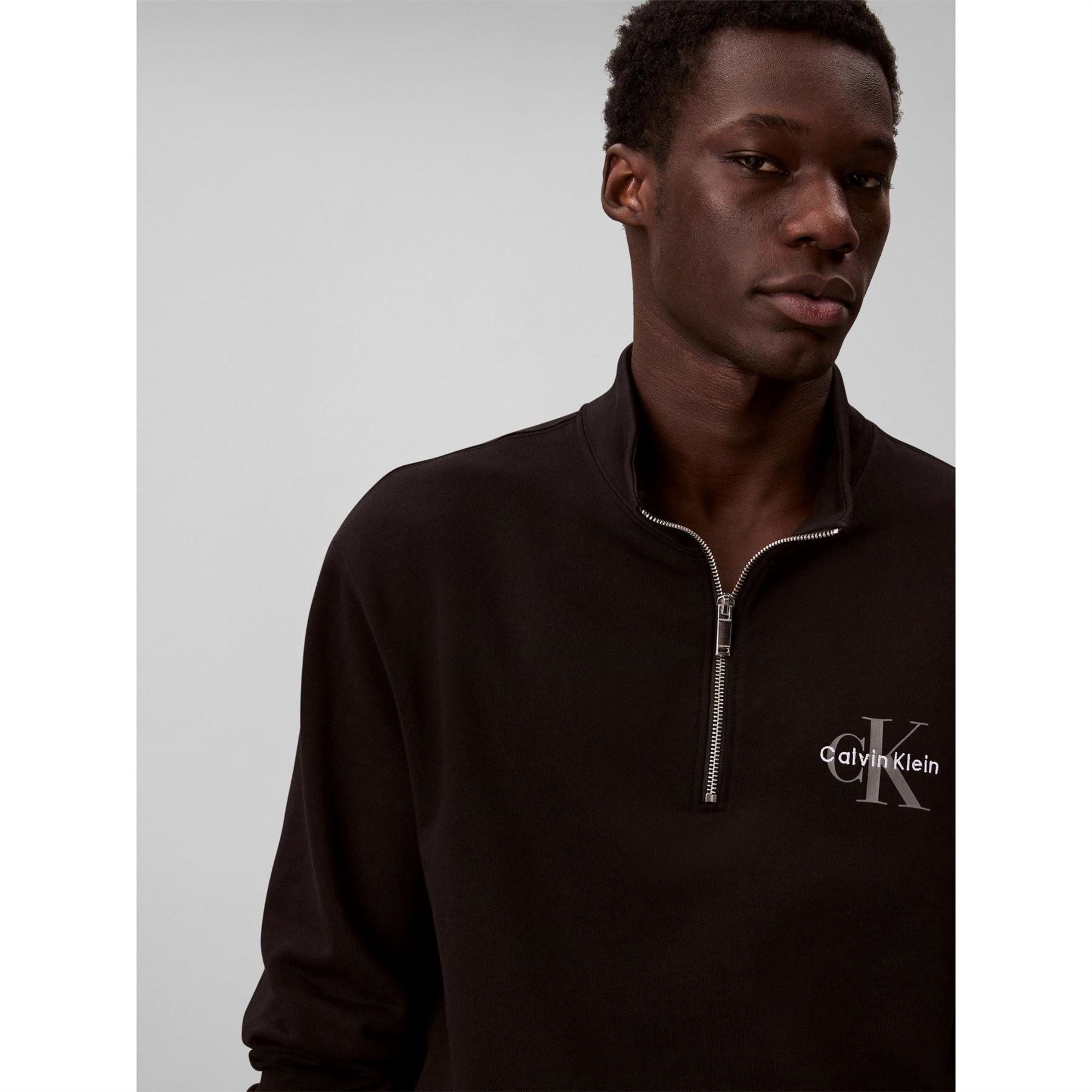 Calvin Klein Jeans Monogram Zip Neck Long Sleeve Sweatshirt