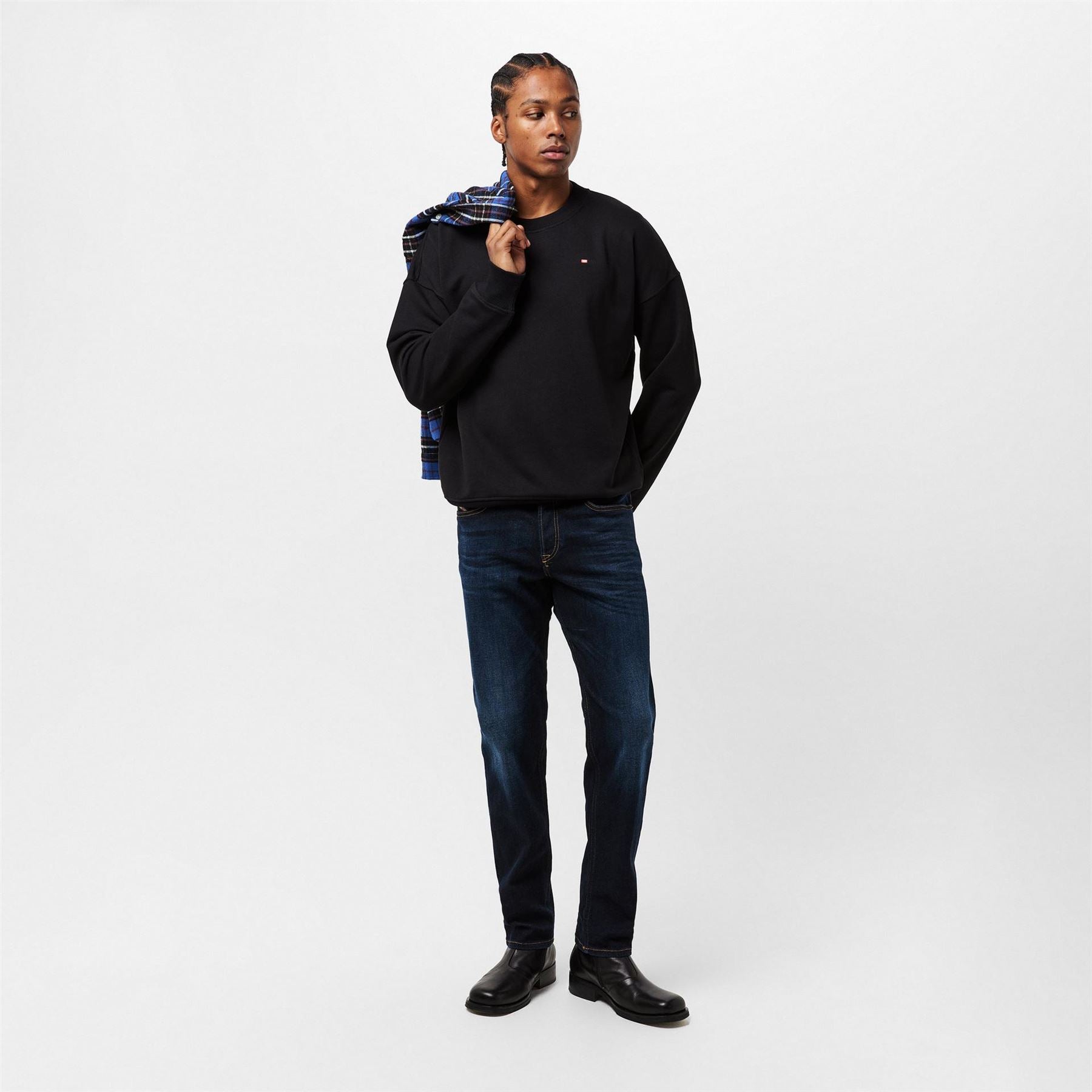 Diesel Five Pocket Tapered Fit Jeans