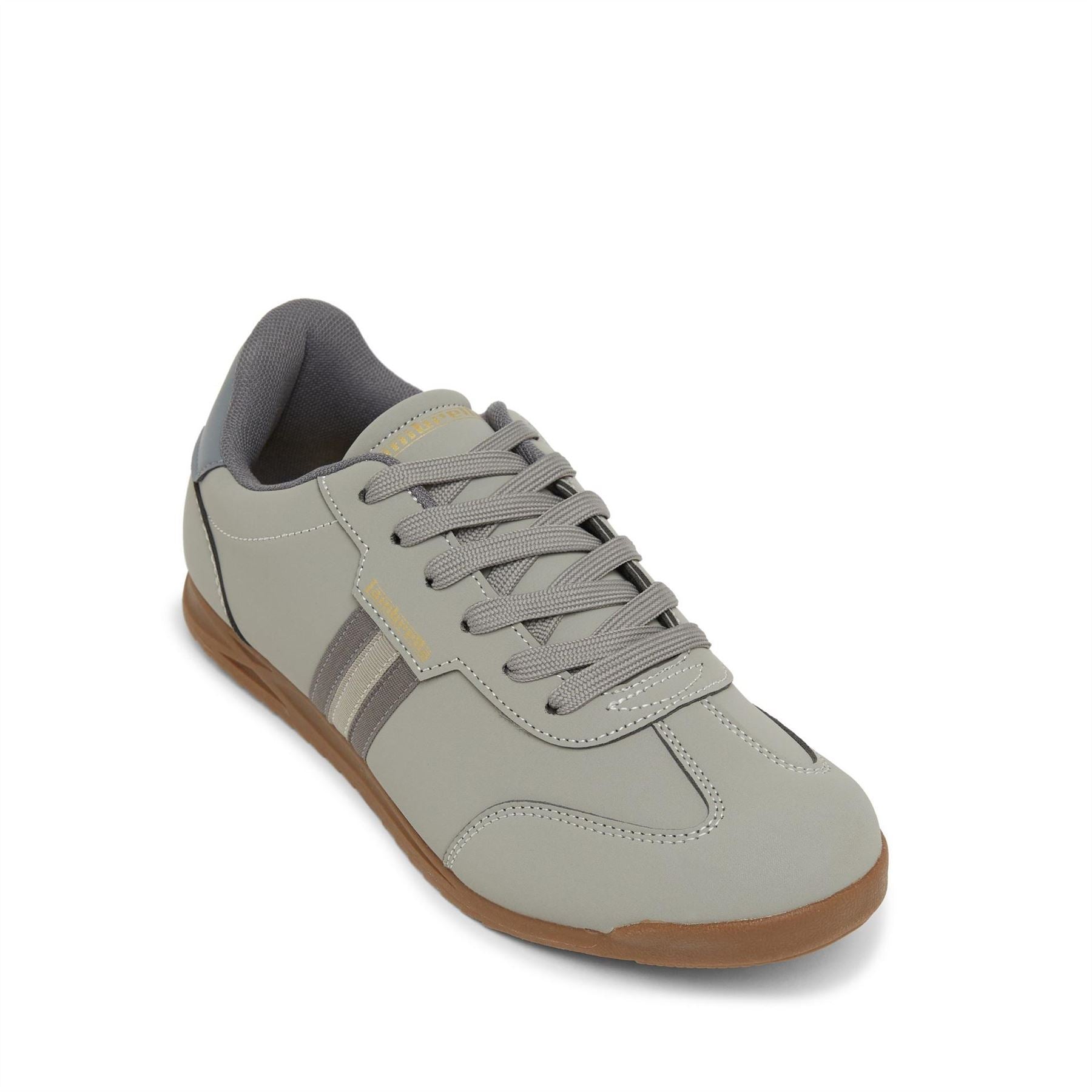 Lambretta Round Toe Stripe Patterned Flat Heel Trainers