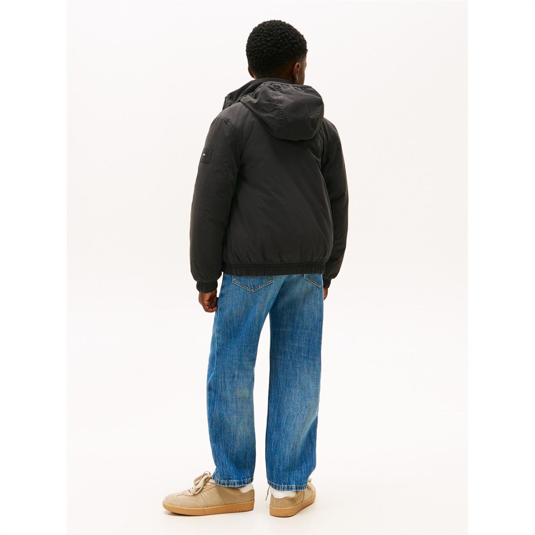 Tommy Hilfiger Essential Solid Patterned Hooded Softshell Jacket with Zipped Pocket