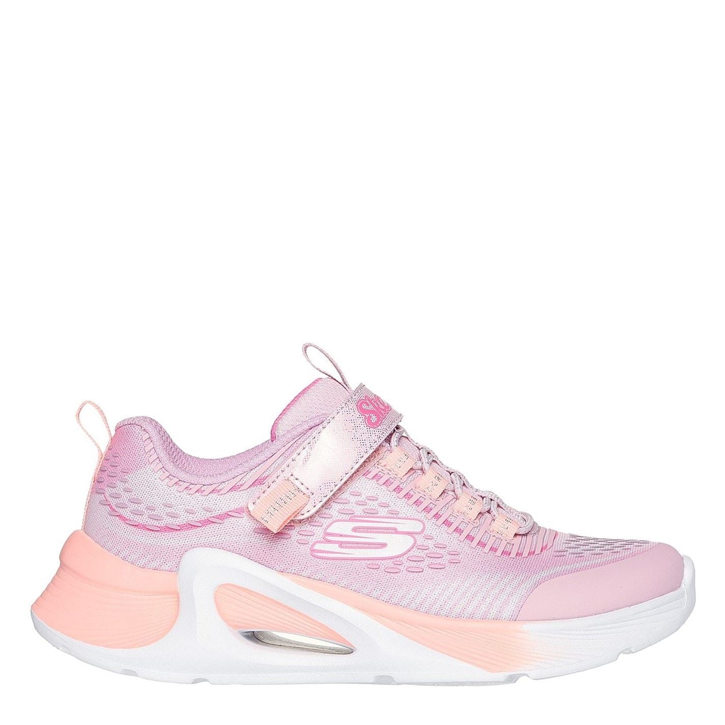 Skechers Sparkle Mesh Print Low Top Sneakers with Bungee Straps
