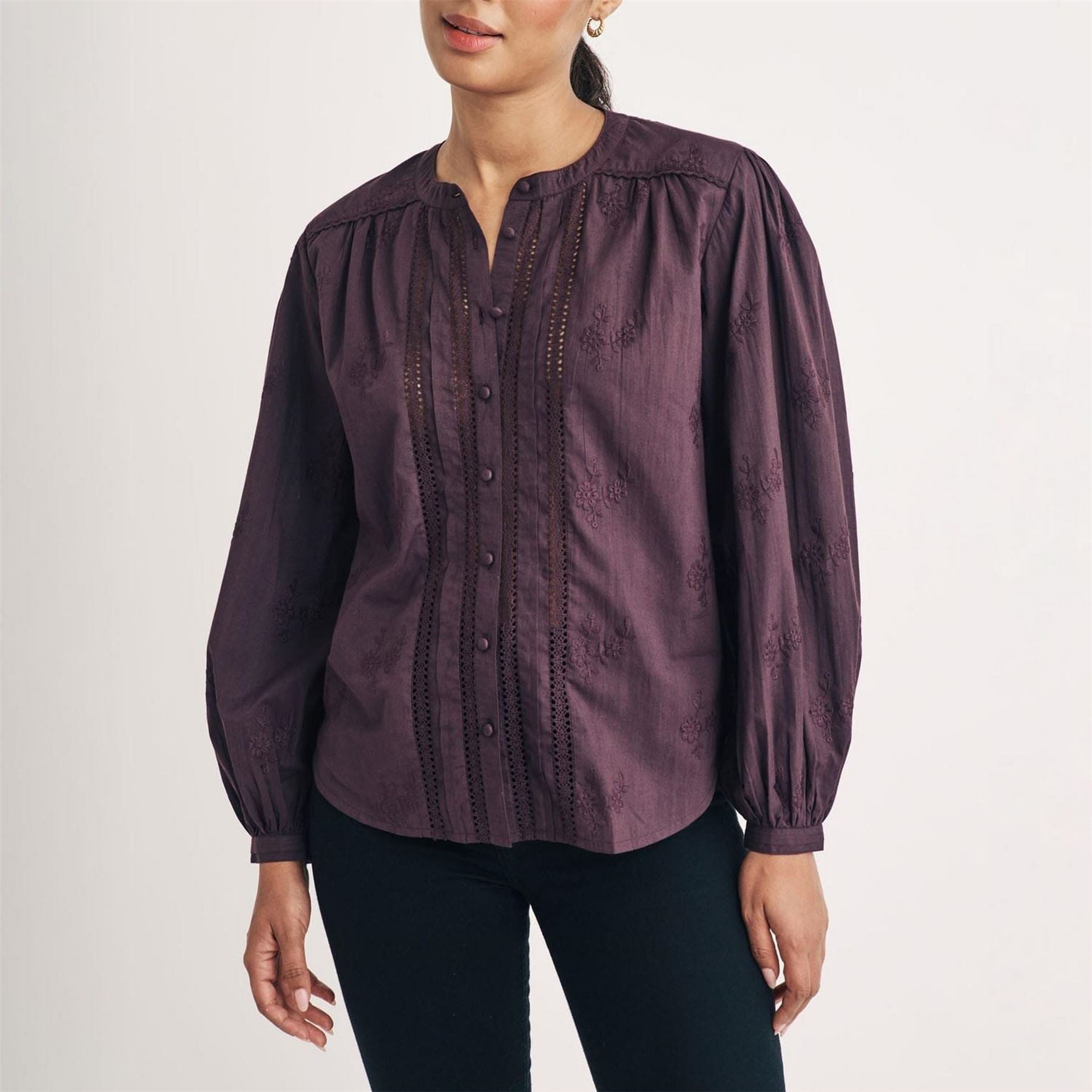 Nobodys Child Floral Embroidered Blouse