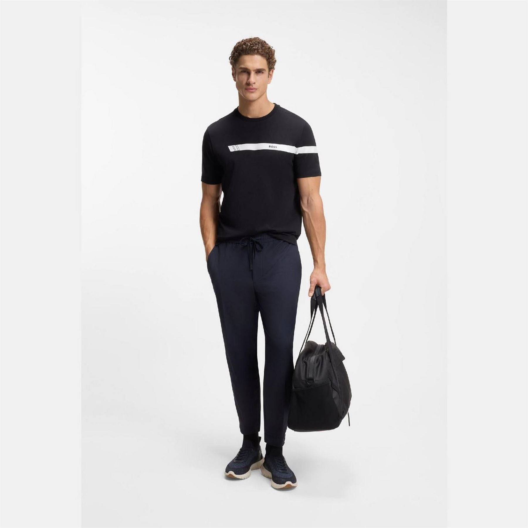 Boss Fit T-Shirt With Logo Stripe