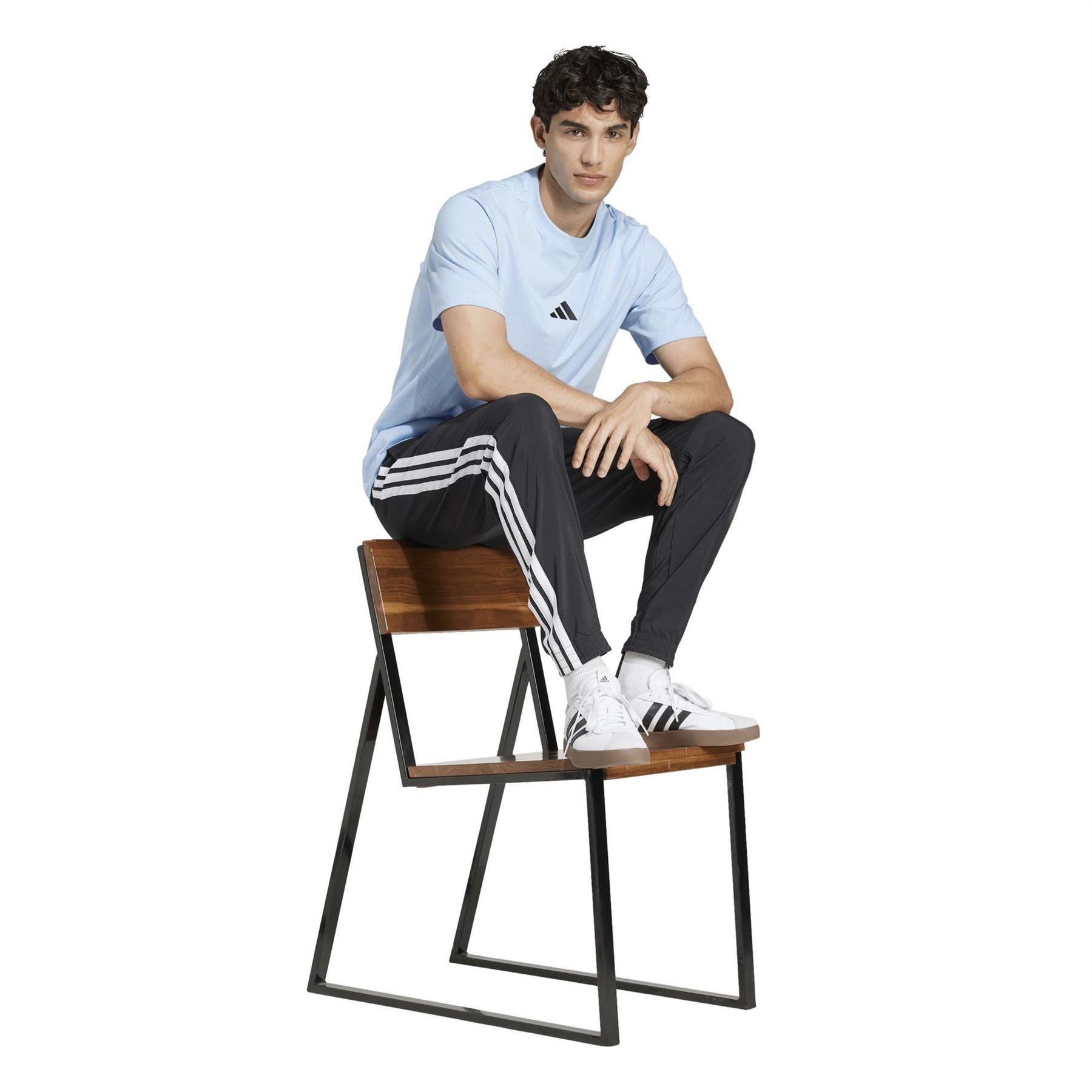 adidas Mens Essentials Single Jersey Linear Embroidered Logo T-Shirt