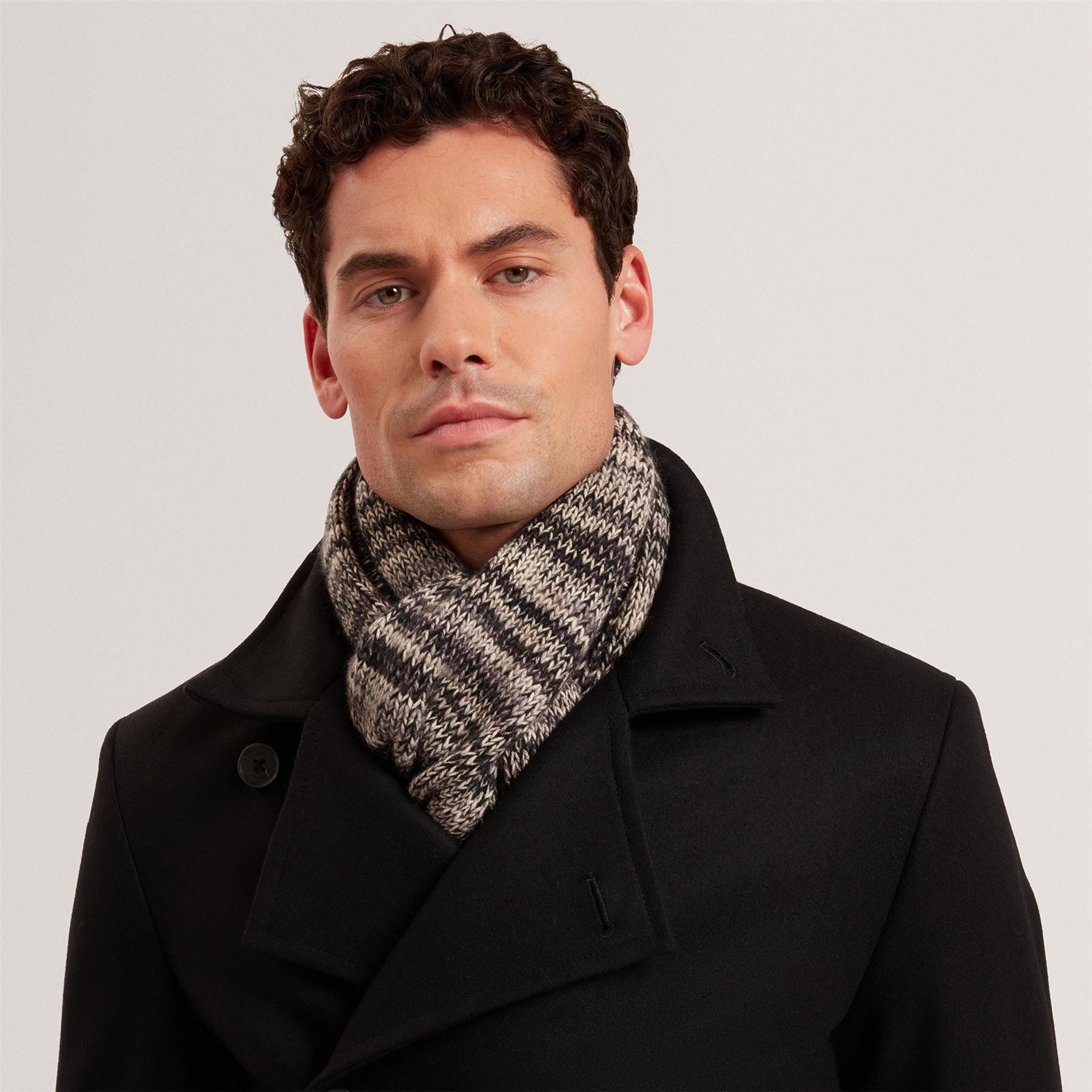 Ted Baker Marled Patterned Knit Scarf