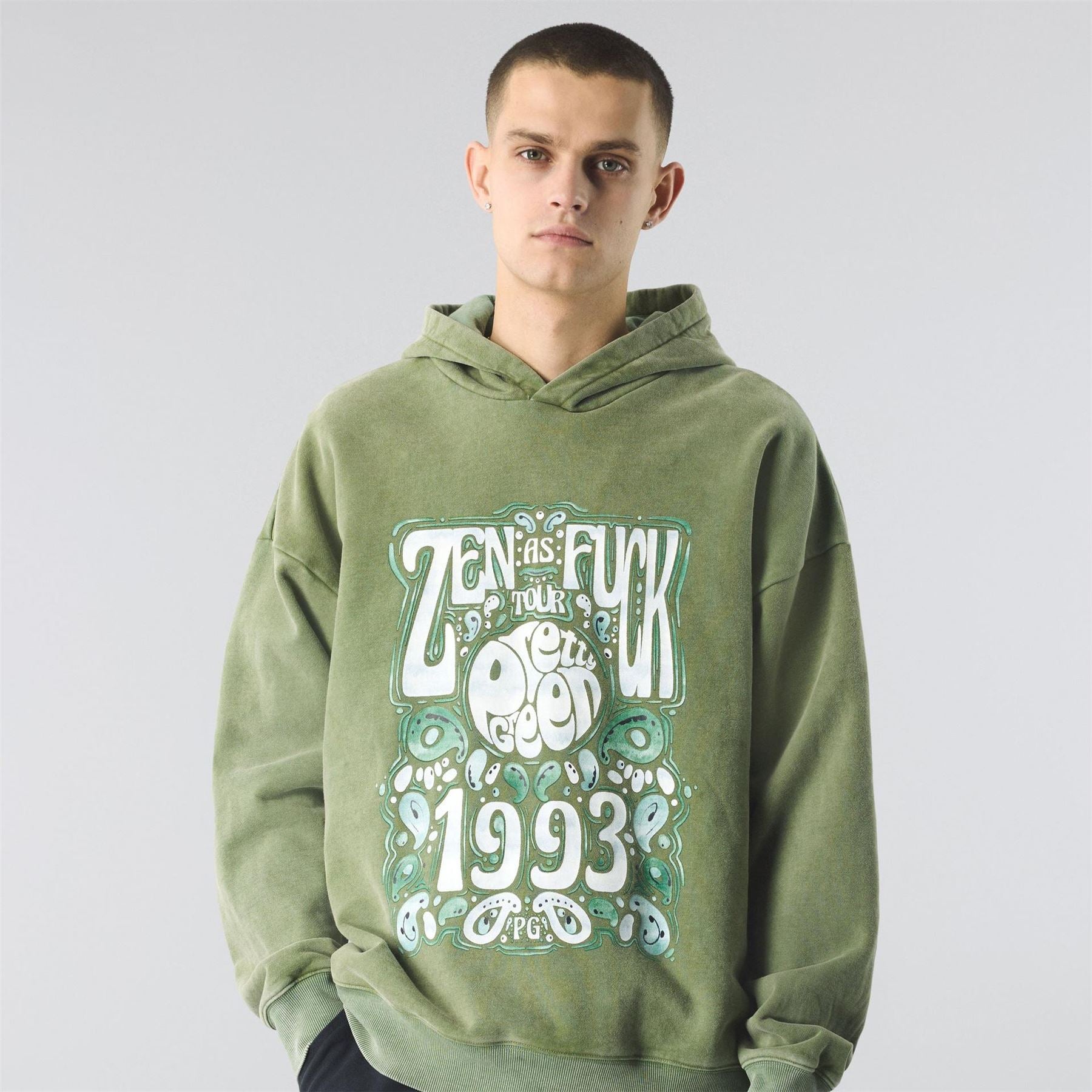 Pretty Green Hooded Relaxed Fit Sweatshirt