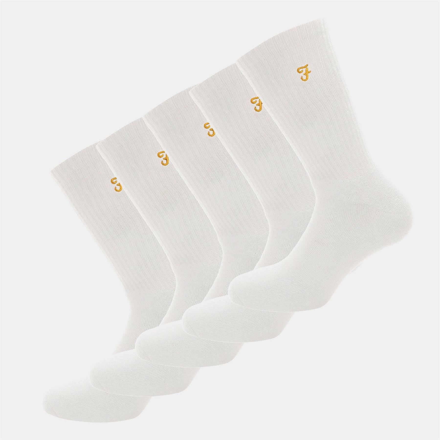 Farah Tommley 5 Pack Crew Socks