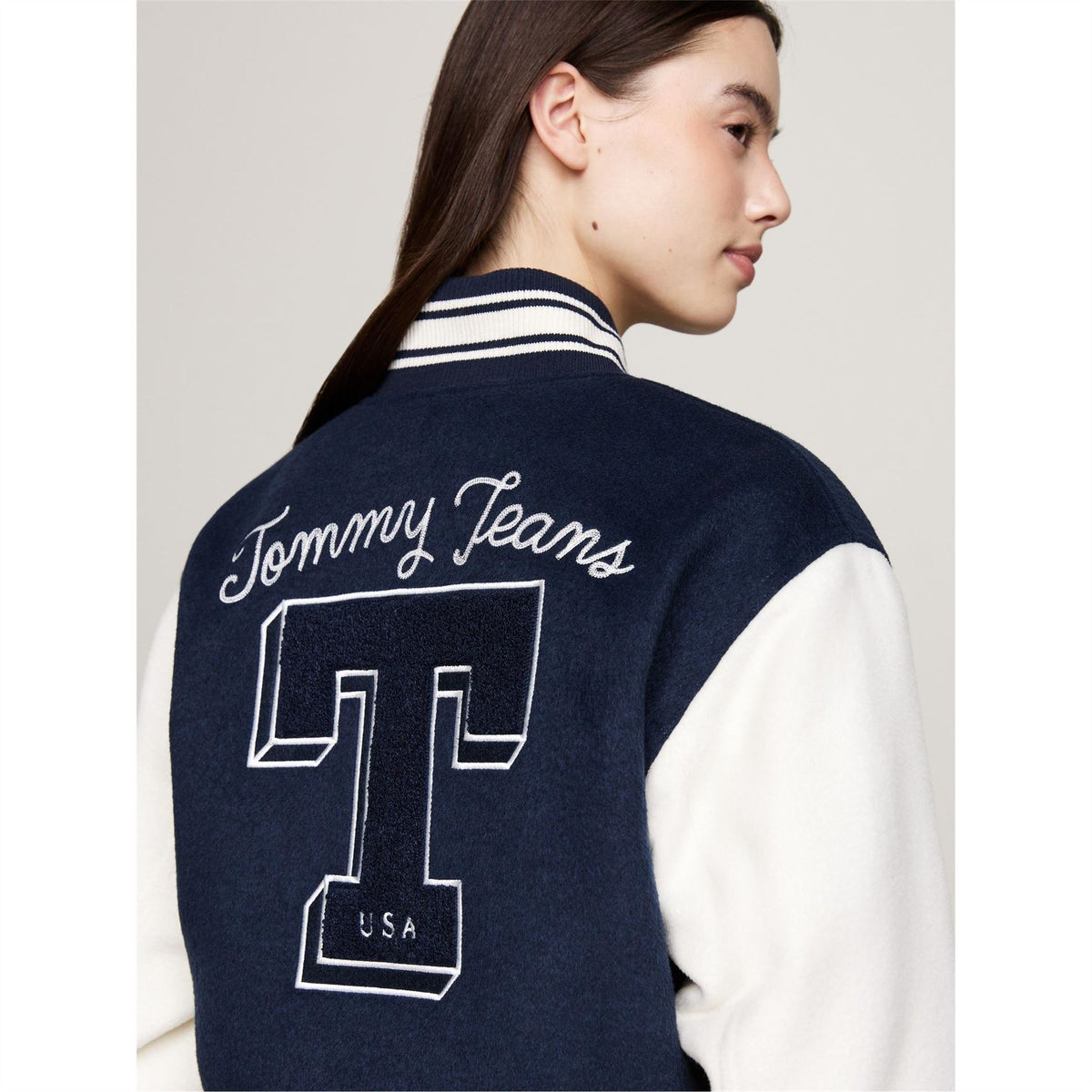 Tommy Jeans Letterman Wool Long Sleeve Varsity Jacket
