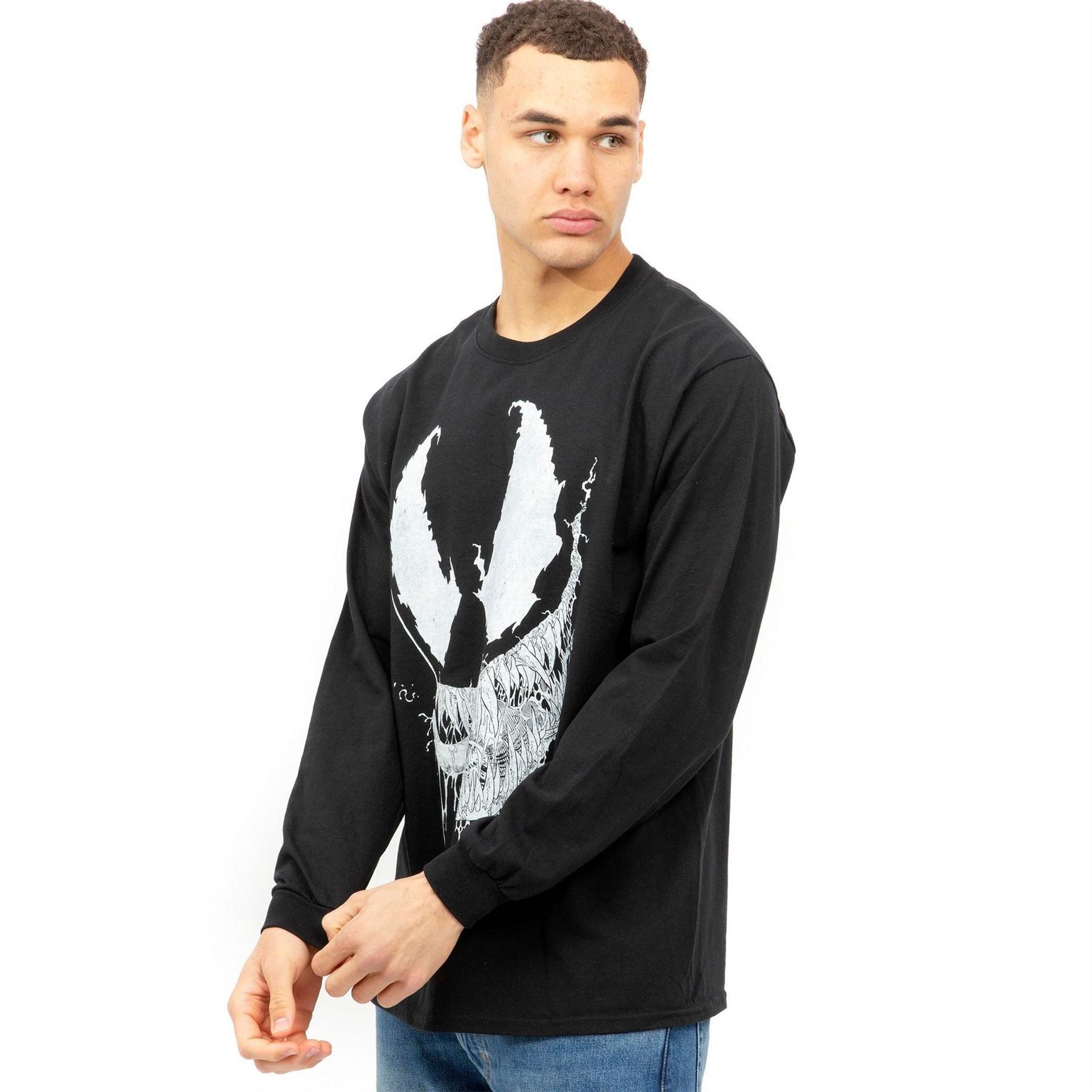 Marvel Comics DC Super Heroes Graphic Crew Neck Long Sleeve T-Shirt