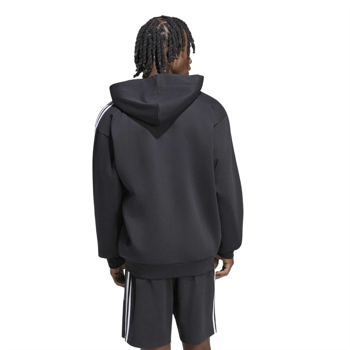 adidas Mens Essentials Fleece 3 Stripes Full Zip Hoodie