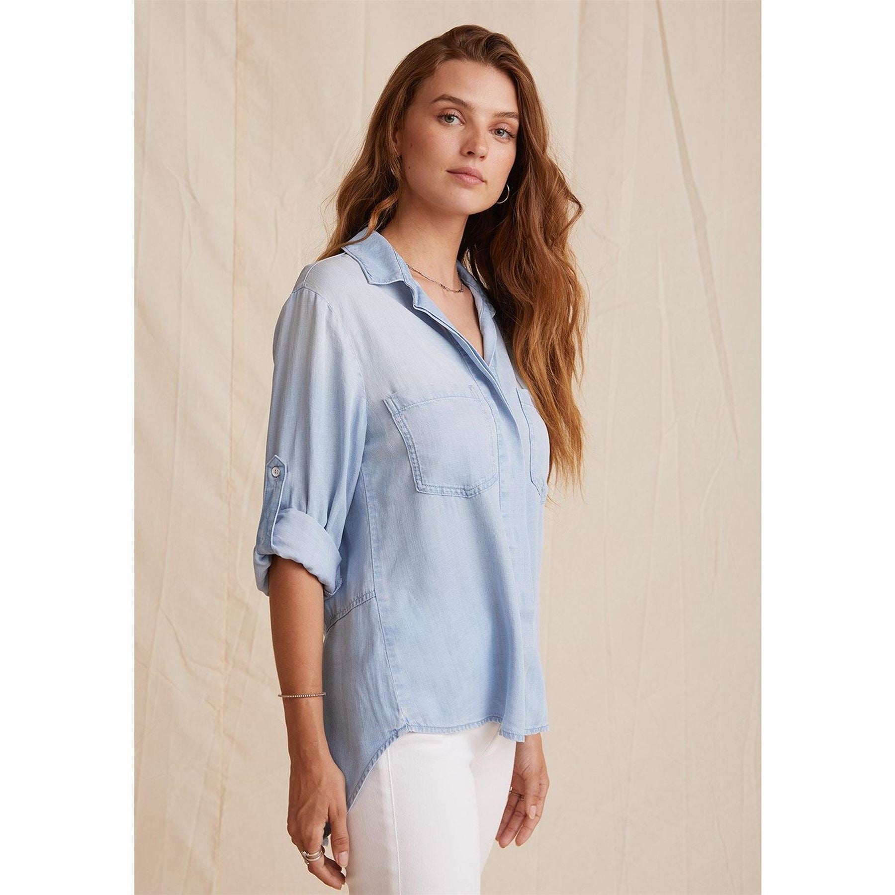 Bella Dahl Back Slit Relaxed Fit Long Sleeve Shirt