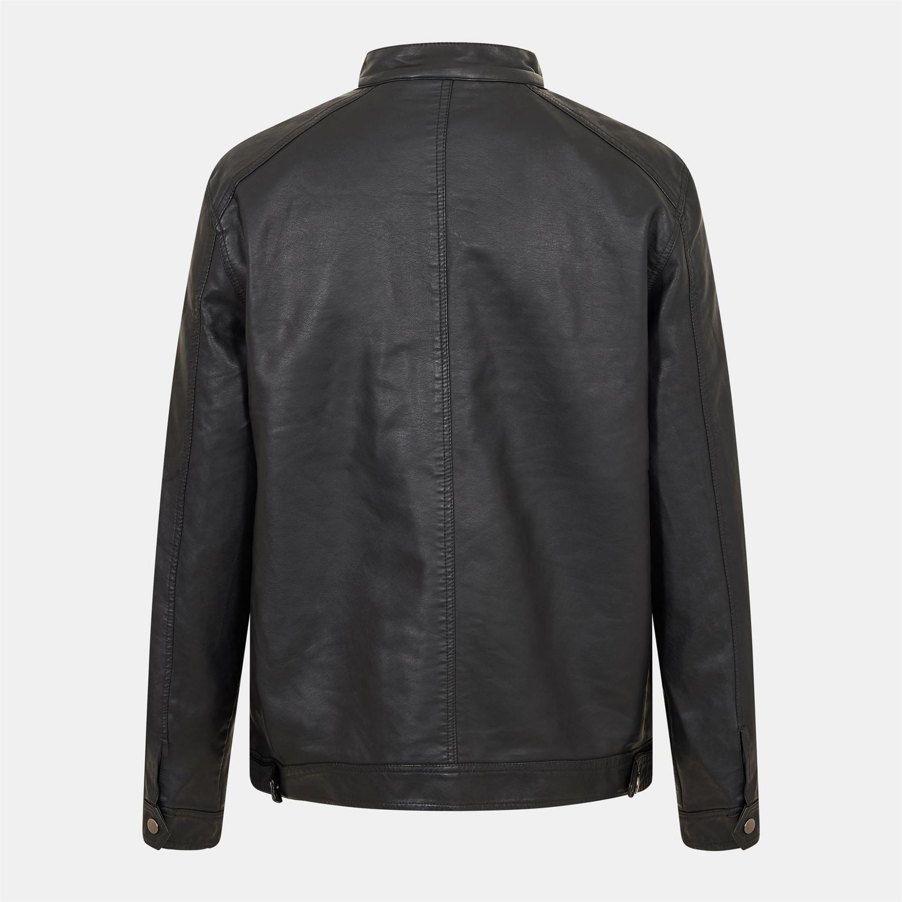 Brave Soul Faux Leather Jacket With Chest Pockets