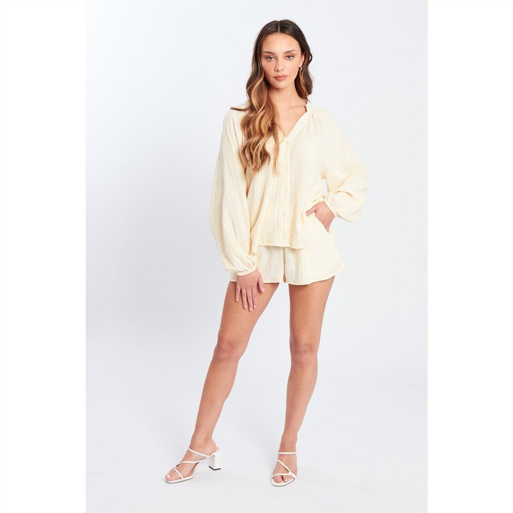 Influence V-Neck Long Sleeve Blouse and Set