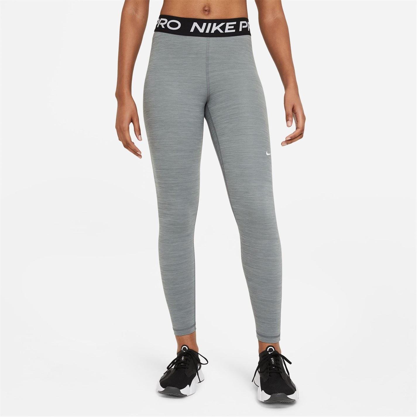 Nike Womens Pro Mid Rise Mesh Panelled Leggings