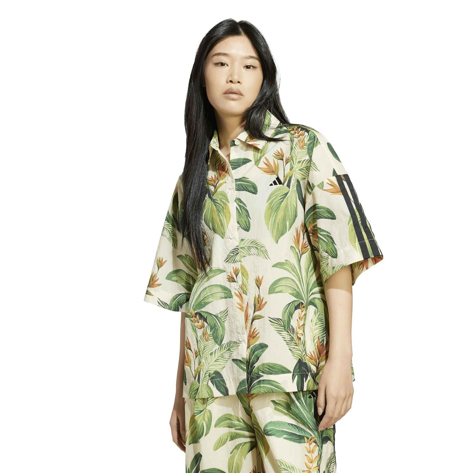 adidas Farm Floral Buddha Collared Short Sleeve Shirt