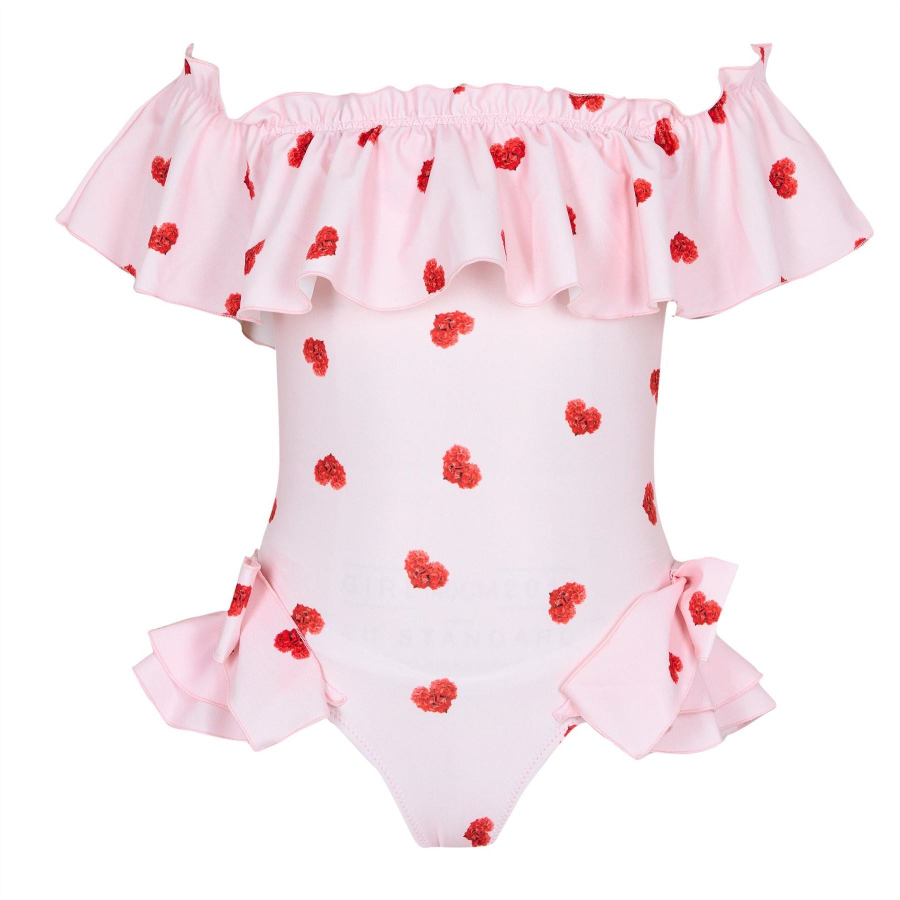 Phi Heart Ruffle Scoop Neck Swimsuit
