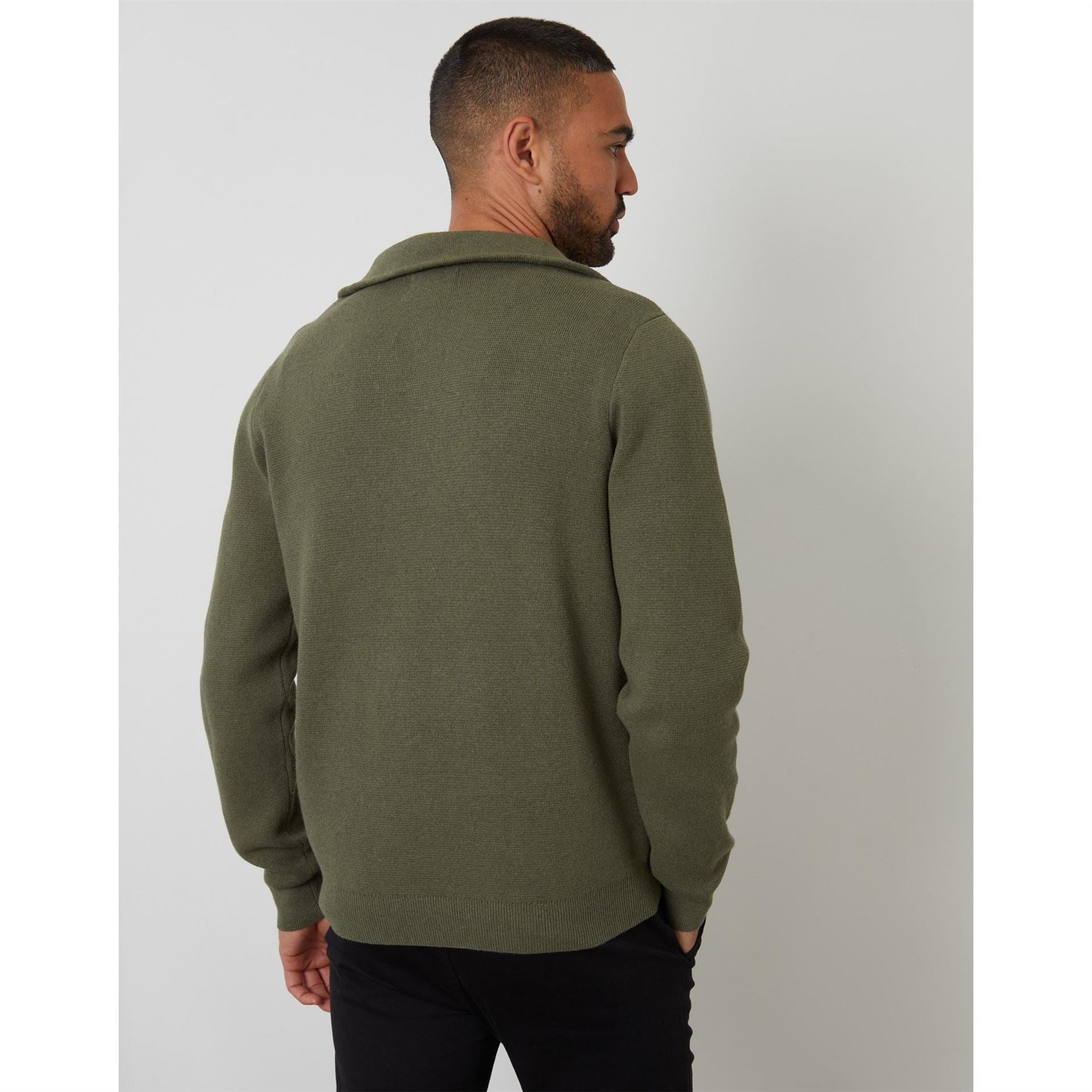 Threadbare Kamrul Quarter Zip Knitted Jumper