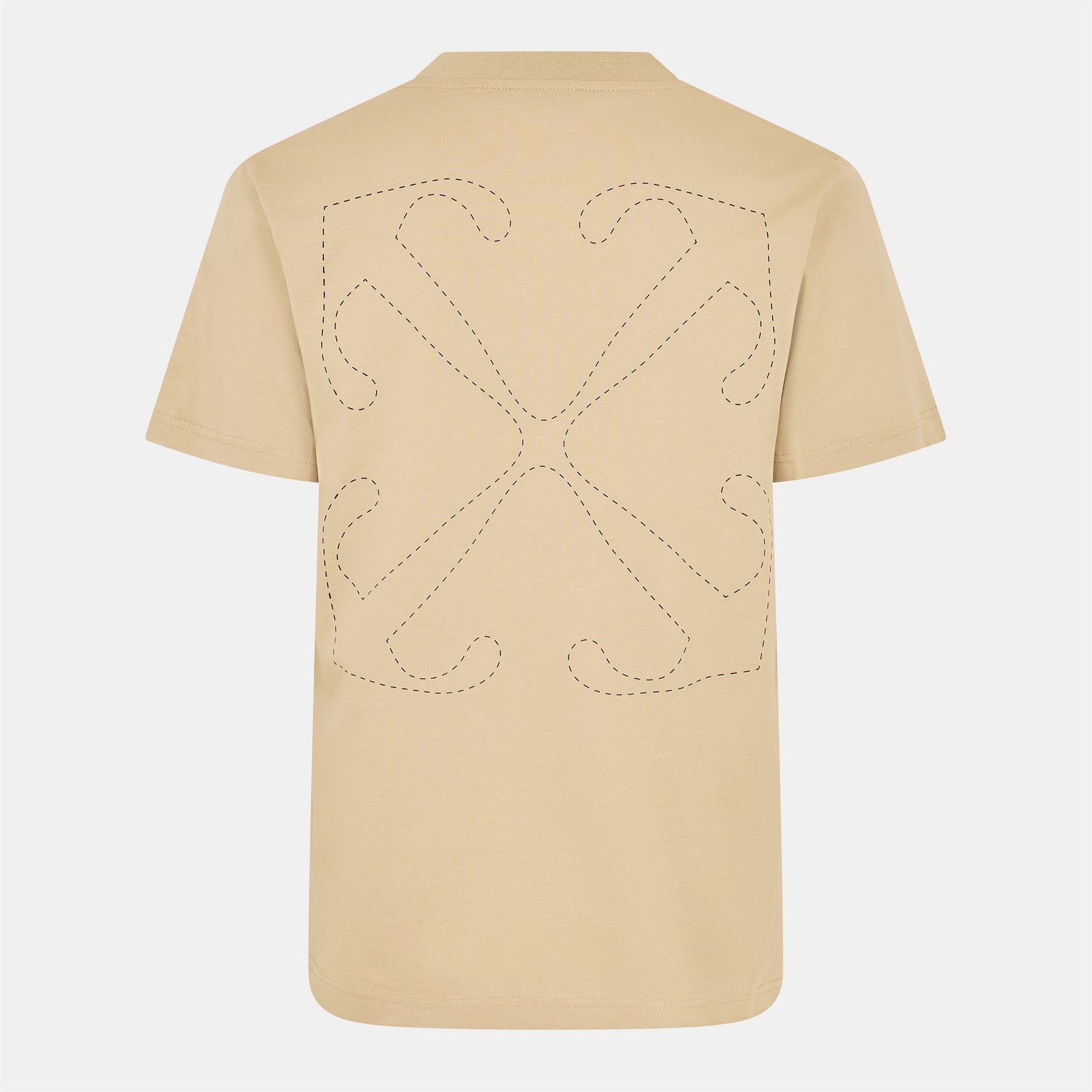 Off White Slim Fit Crew Neck Short Sleeve T-Shirt