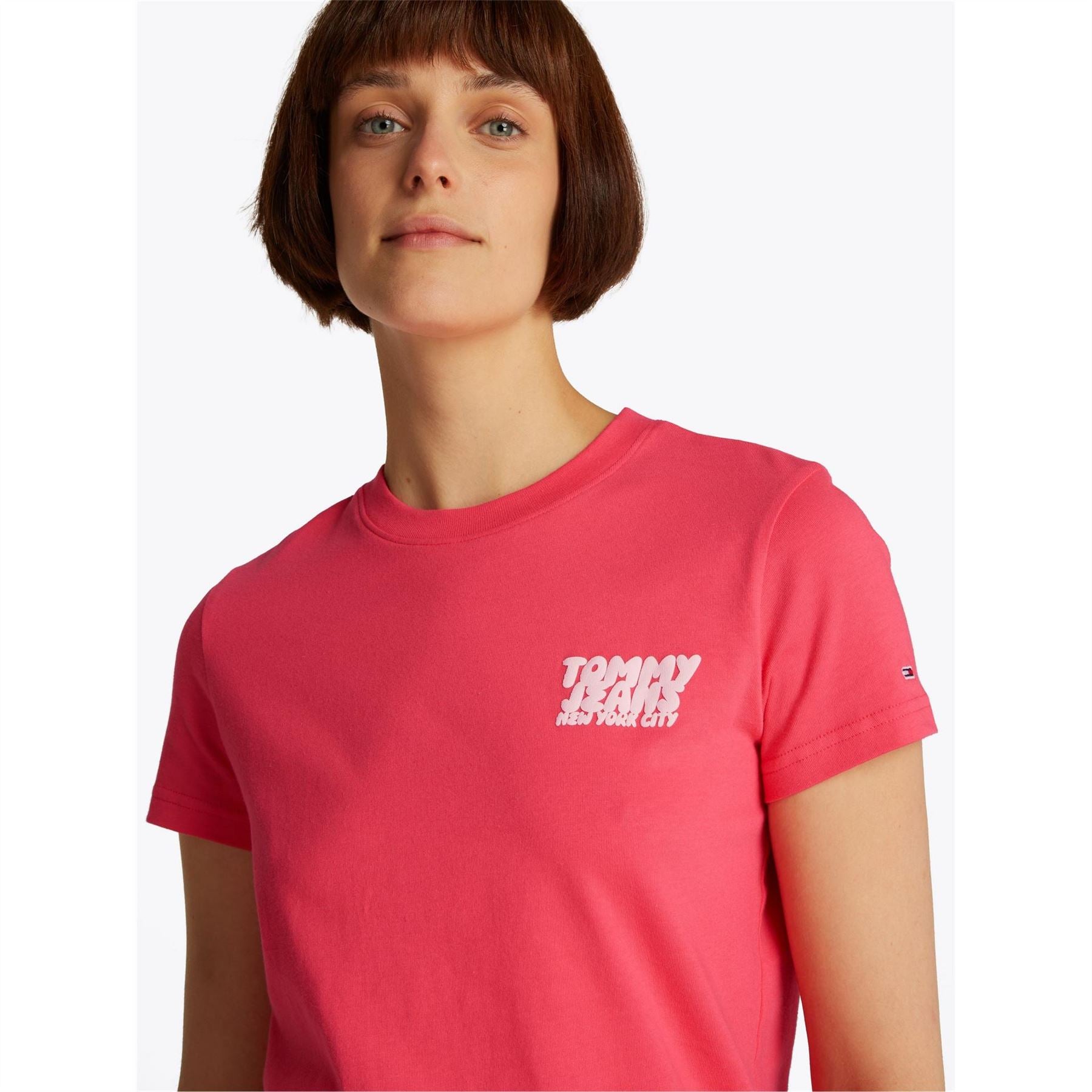 Tommy Jeans Regular Fit Lettering Crew Neck T-Shirt