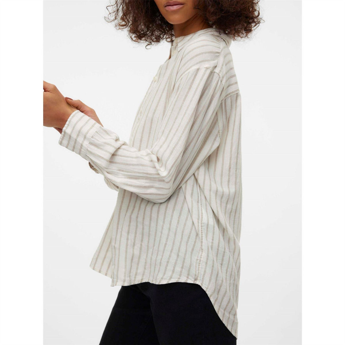 Vero Moda Button Placket Collared Neck Long Sleeve Shirt