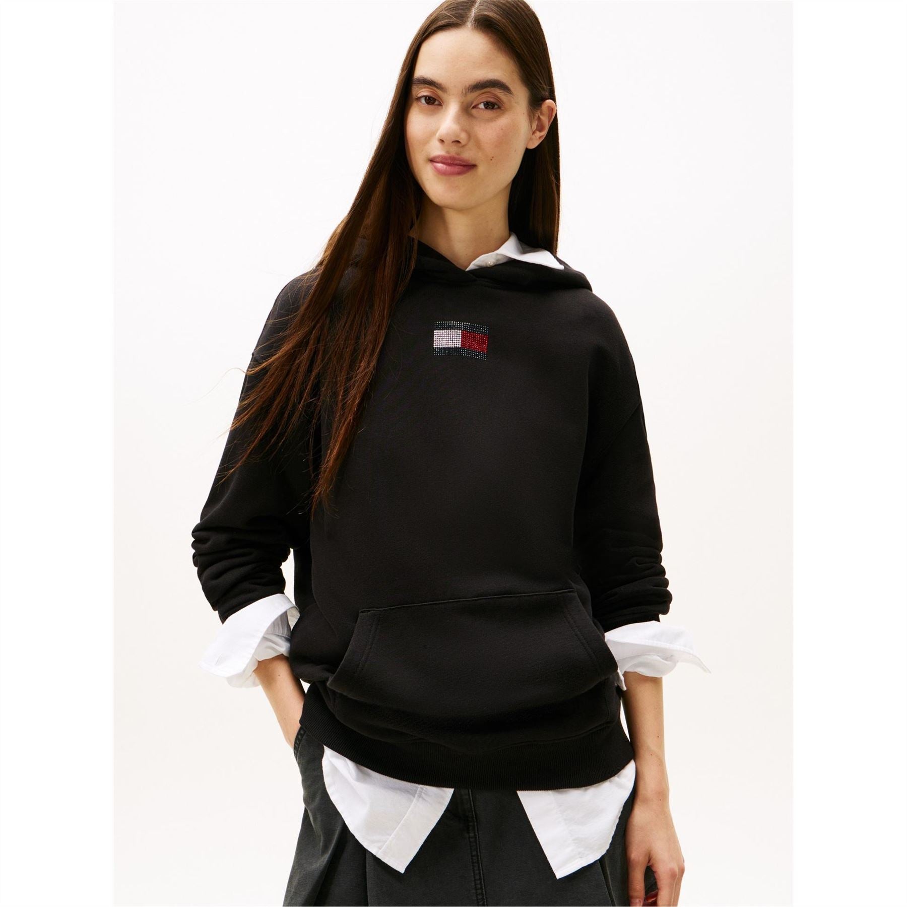 Tommy Jeans Flag Graphic Hooded Neck Long Sleeve Sweatshirt