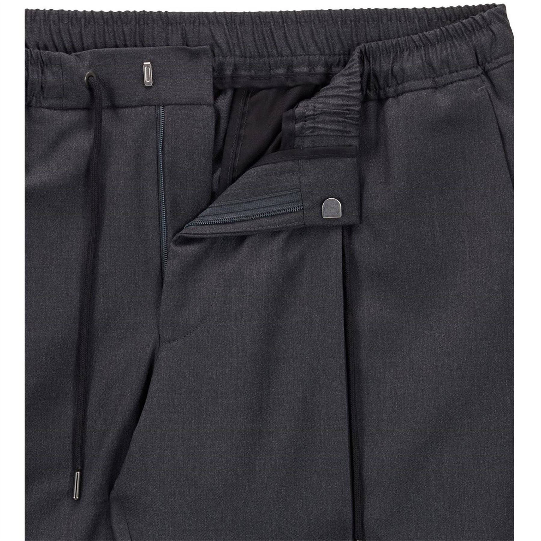 Boss Solid Patterned Slim Elastic Cuff Trousers